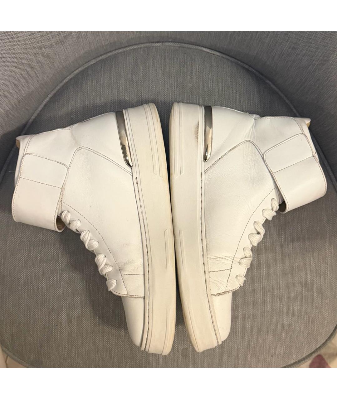 PHILIPP PLEIN Белые кожаные кеды, фото 8