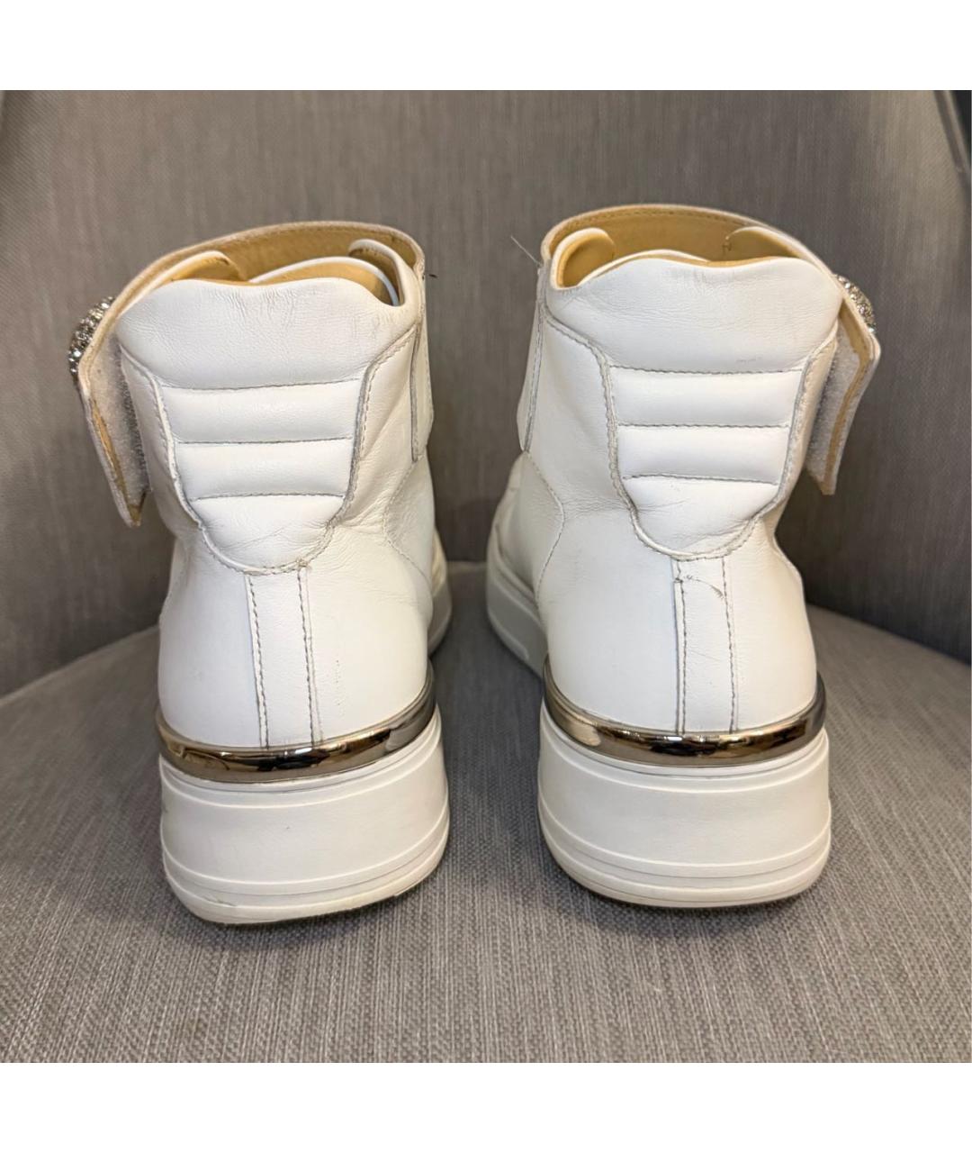 PHILIPP PLEIN Белые кожаные кеды, фото 4