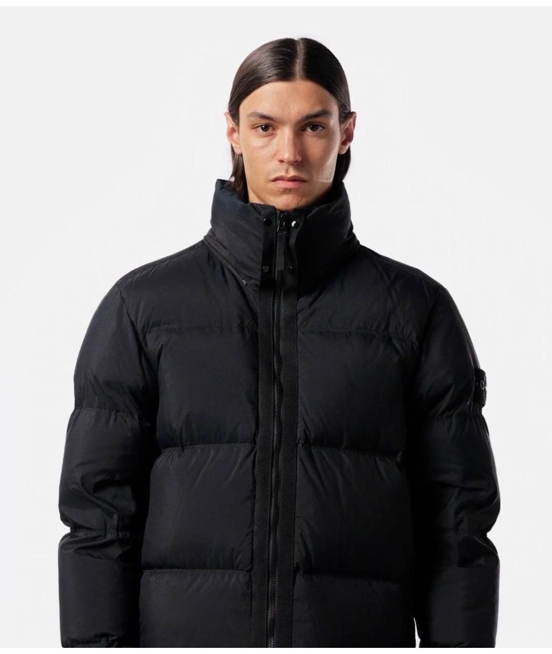 STONE ISLAND Черный полиамидовый пуховик, фото 4