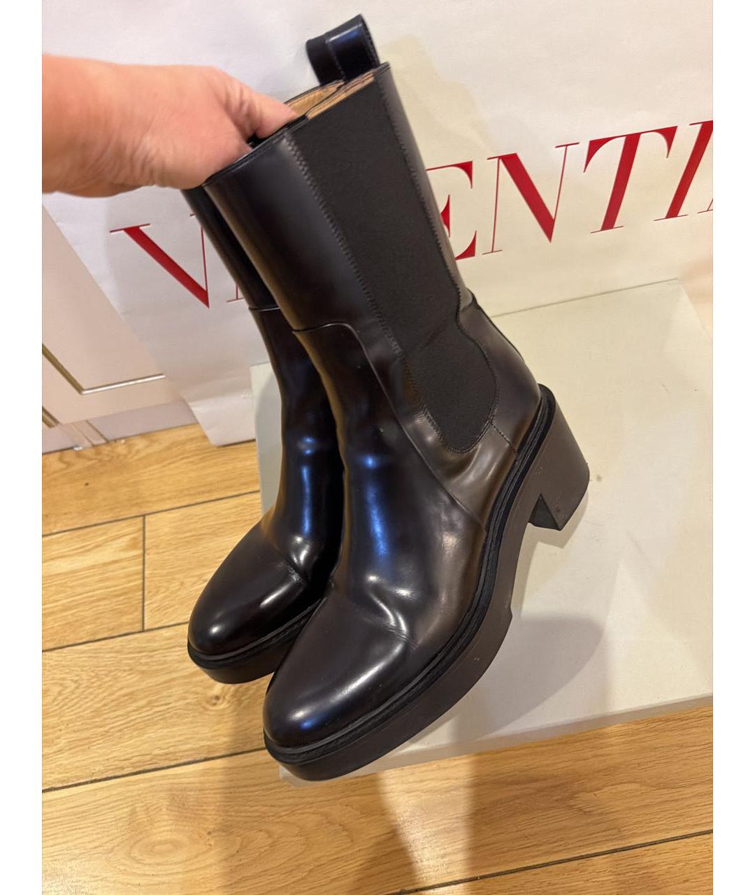 SANTONI Черные кожаные полусапоги, фото 6