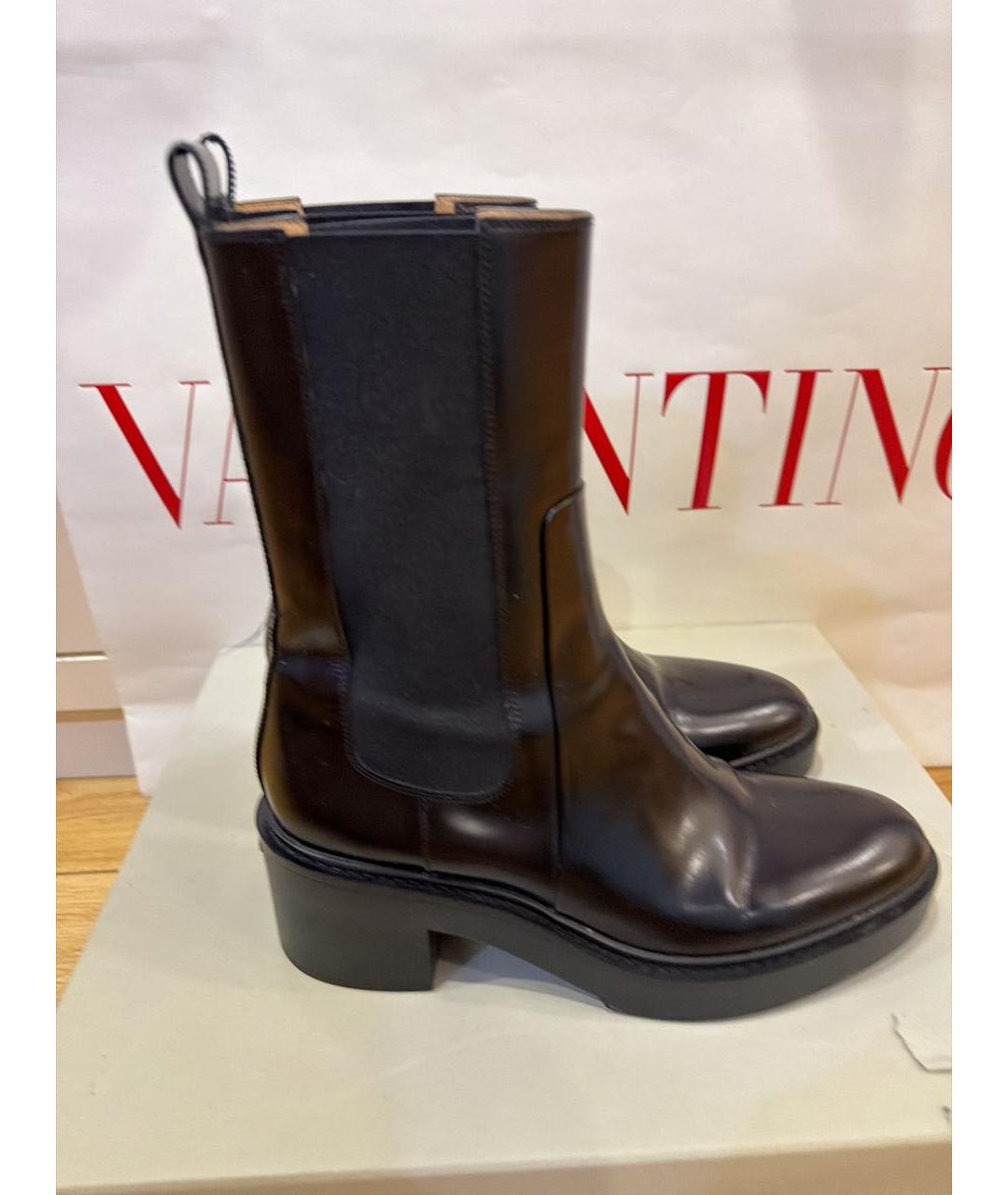 SANTONI Черные кожаные полусапоги, фото 9