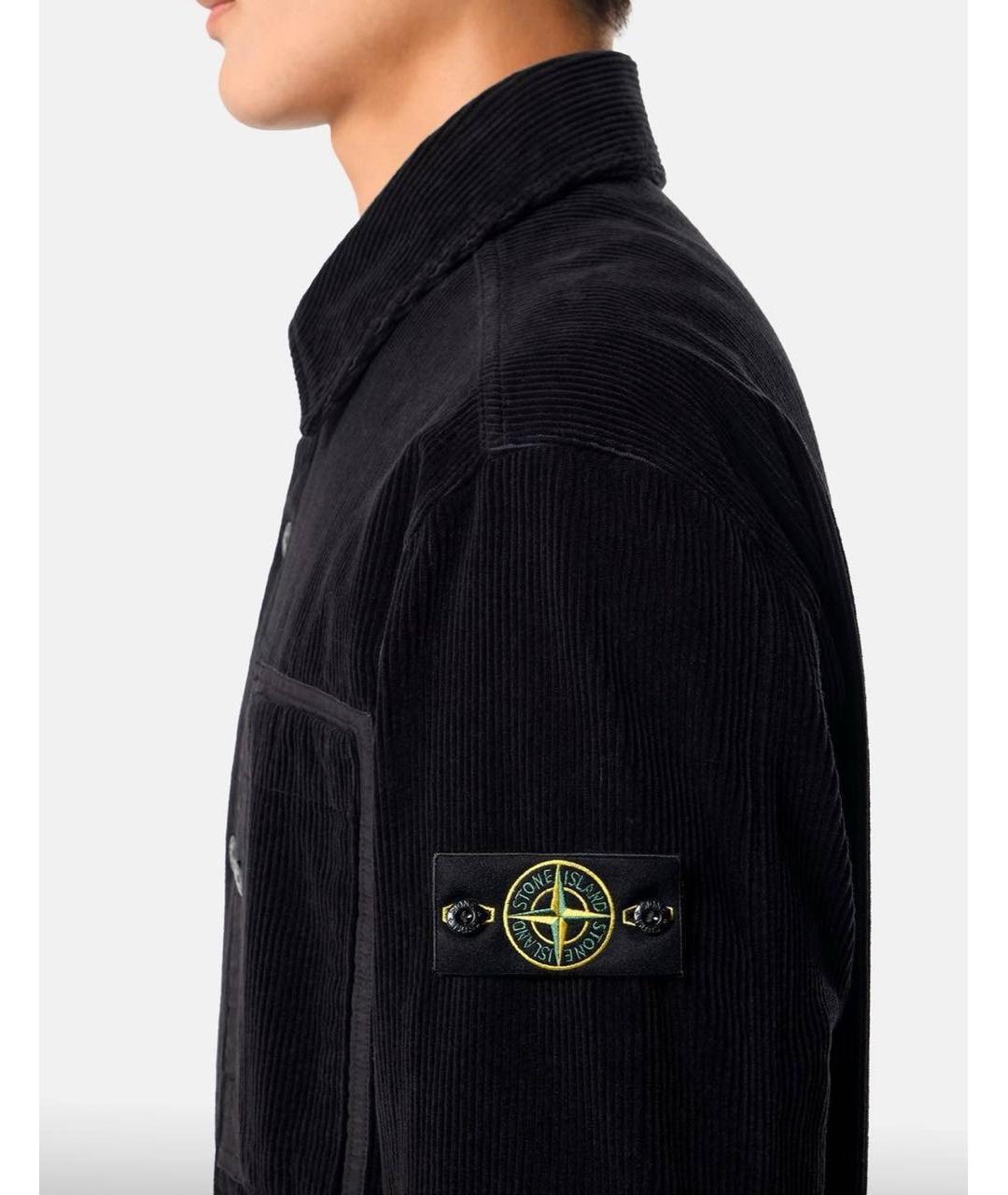 STONE ISLAND Черная хлопковая куртка, фото 3