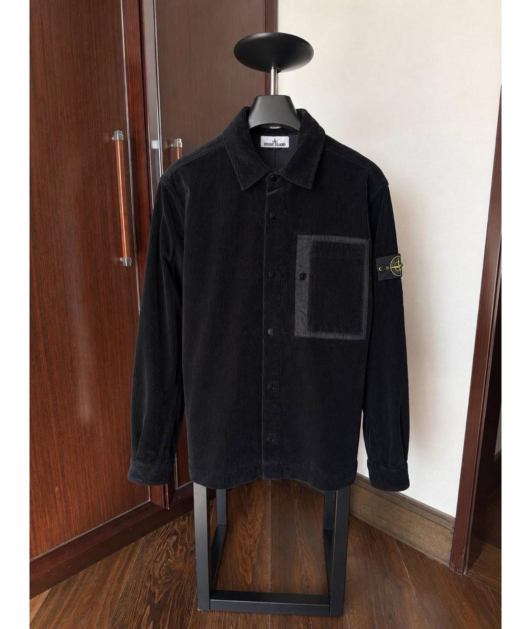 STONE ISLAND Черная хлопковая куртка, фото 5