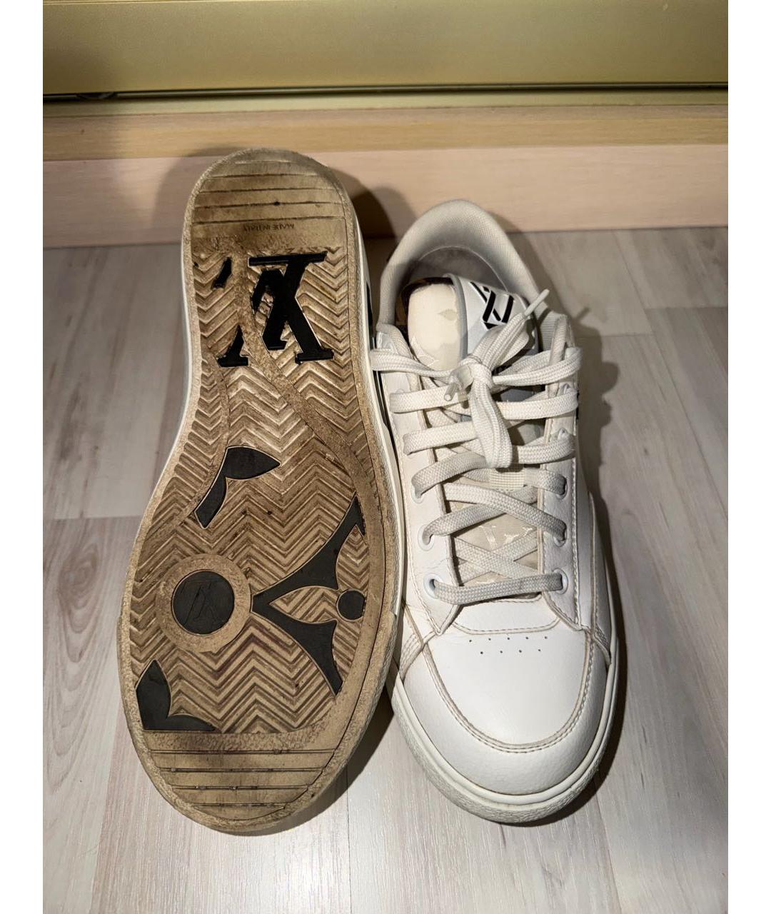 LOUIS VUITTON Белые кожаные кроссовки, фото 3
