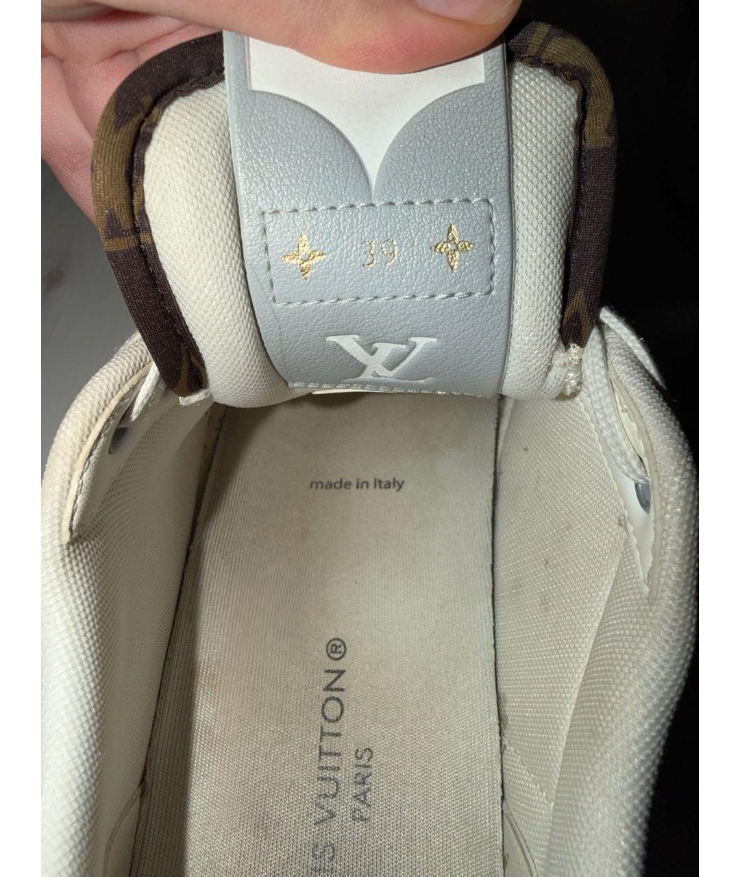 LOUIS VUITTON Белые кожаные кроссовки, фото 5