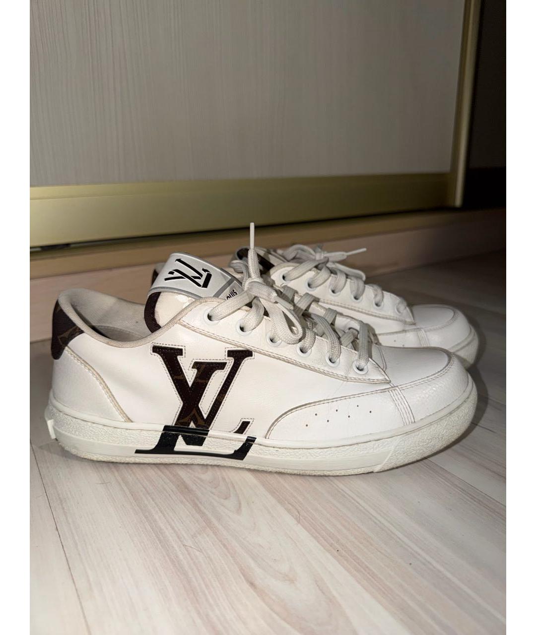 LOUIS VUITTON Белые кожаные кроссовки, фото 7