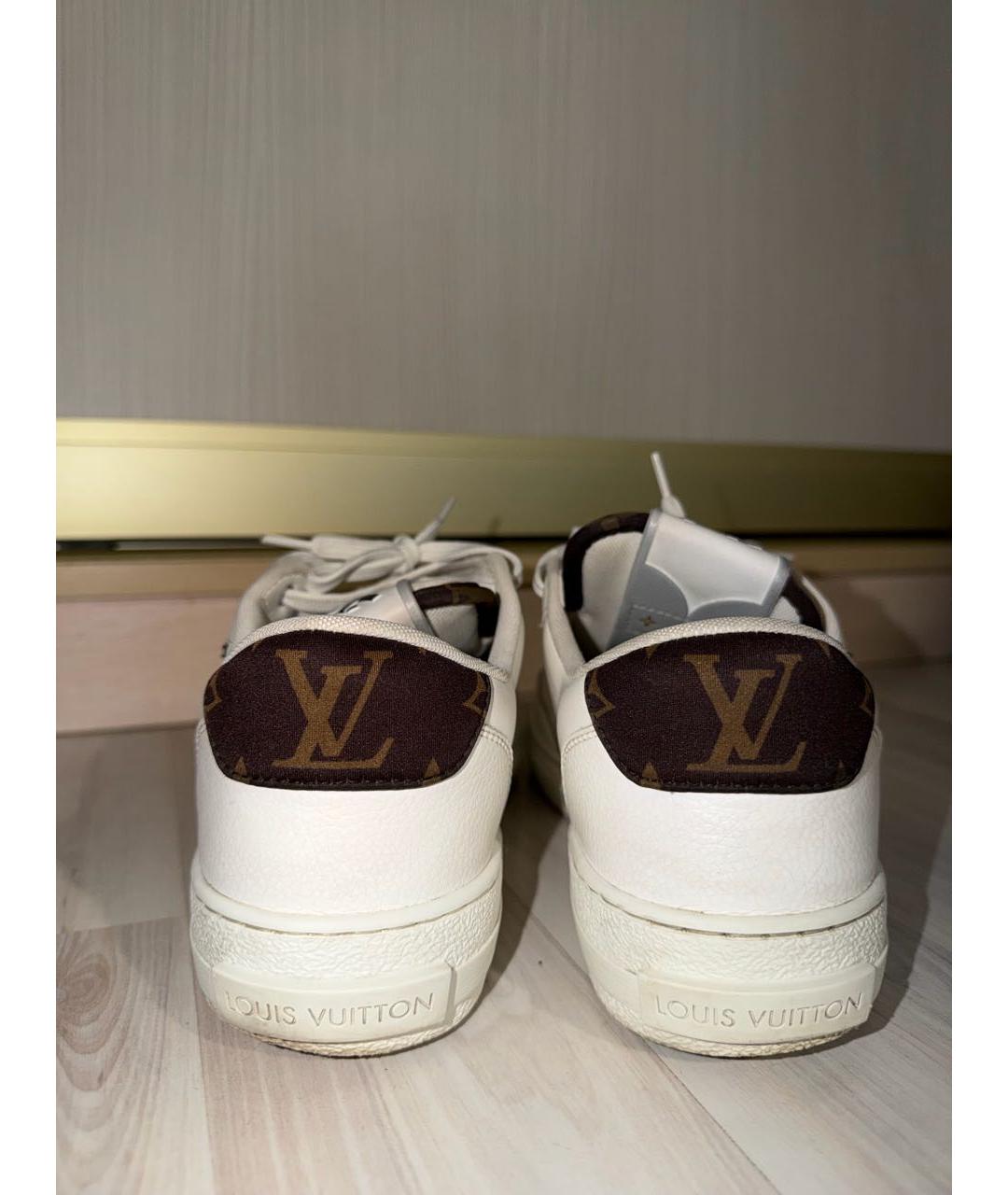 LOUIS VUITTON Белые кожаные кроссовки, фото 4