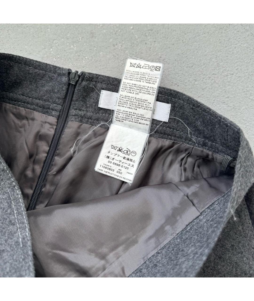 MAX MARA Серая шерстяная юбка мини, фото 6