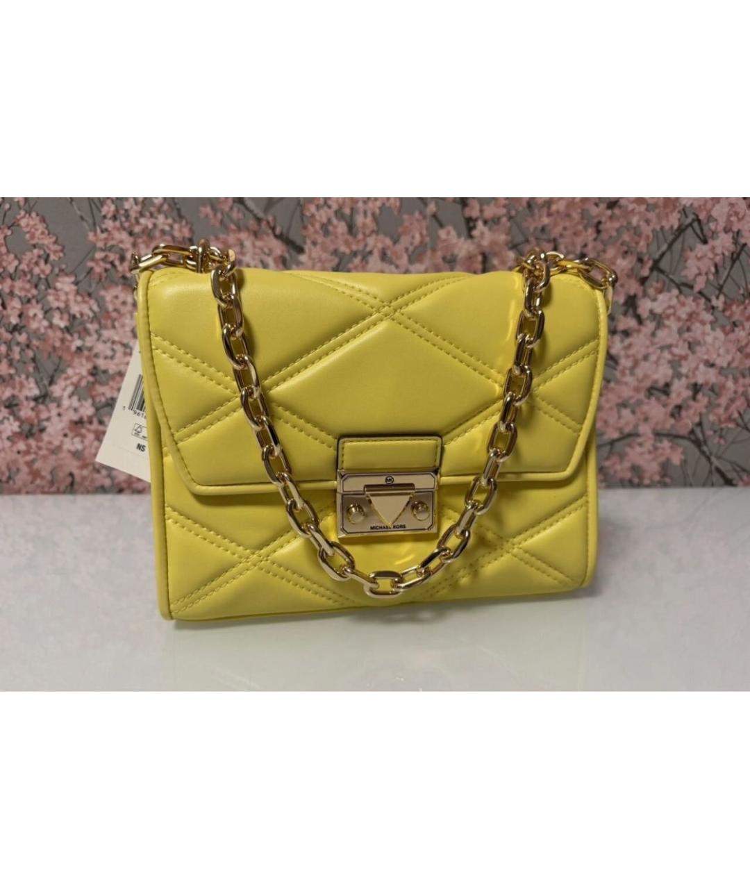 MICHAEL KORS Желтая сумка через плечо из искусственной кожи, фото 9