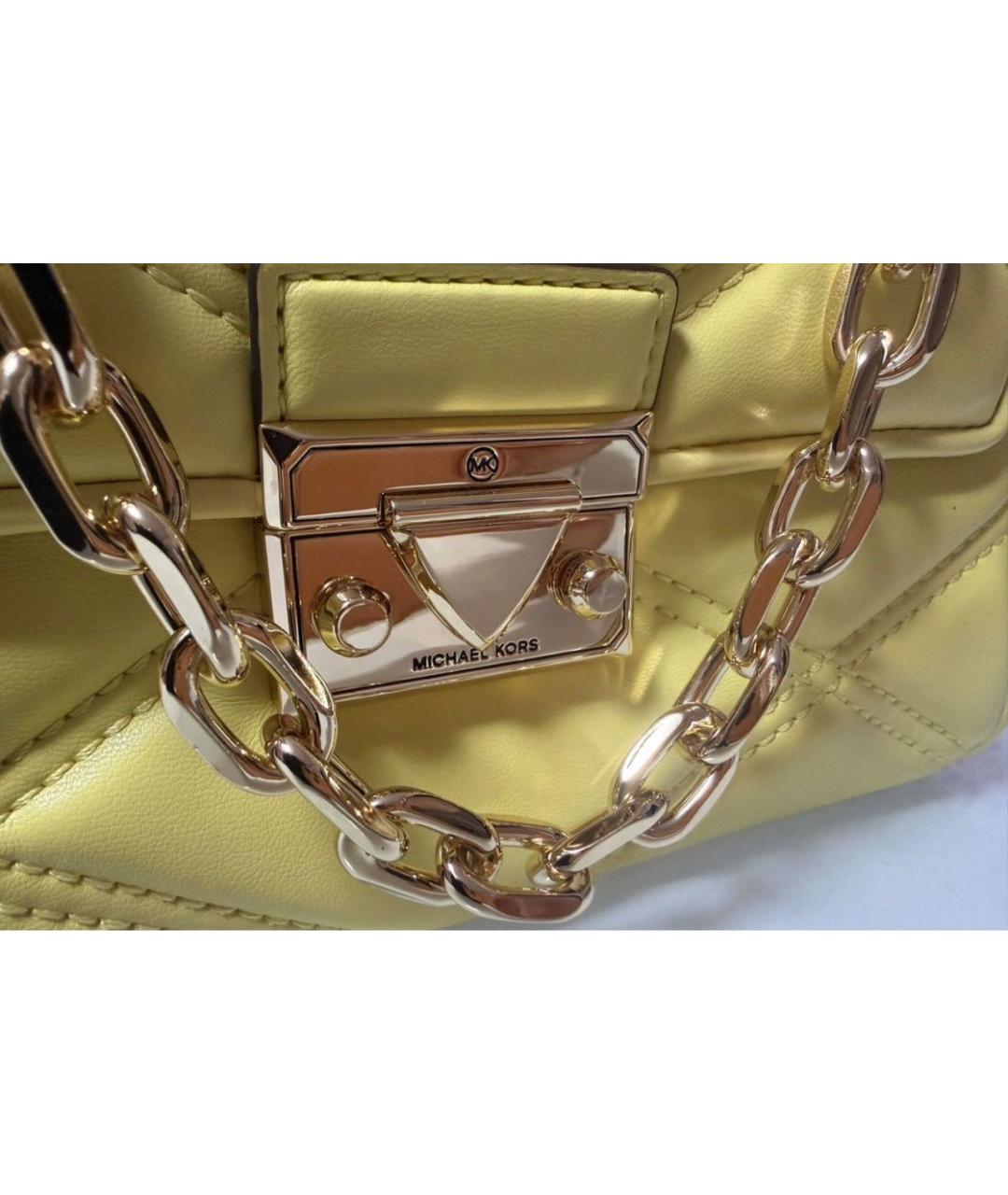 MICHAEL KORS Желтая сумка через плечо из искусственной кожи, фото 5