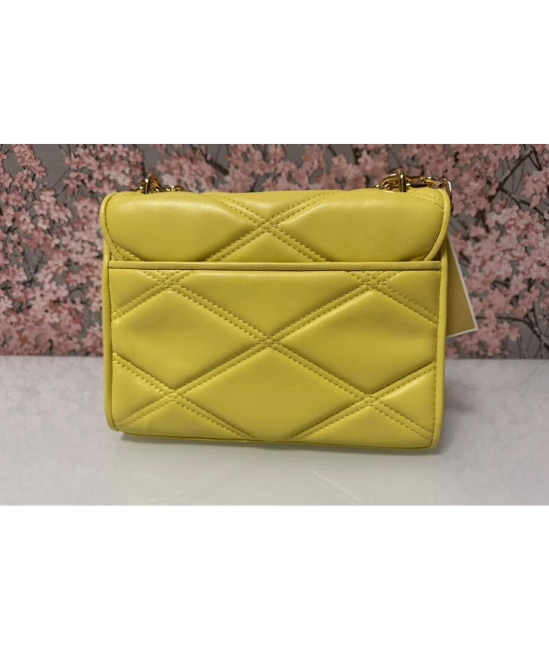 MICHAEL KORS Желтая сумка через плечо из искусственной кожи, фото 3