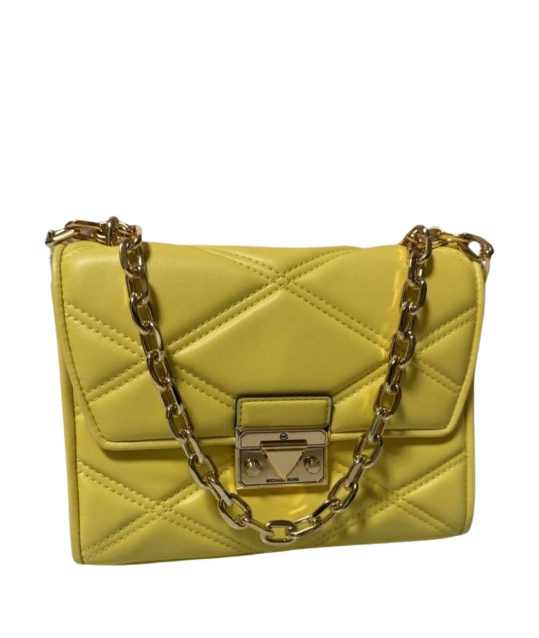 MICHAEL KORS Желтая сумка через плечо из искусственной кожи, фото 1