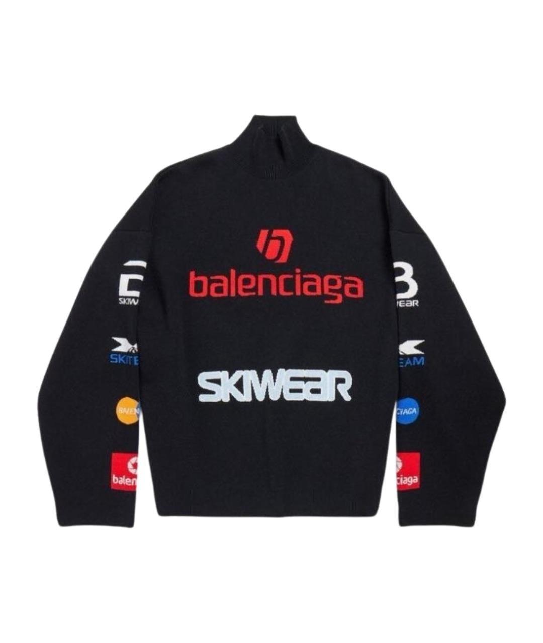 BALENCIAGA Черный шерстяной джемпер / свитер, фото 1