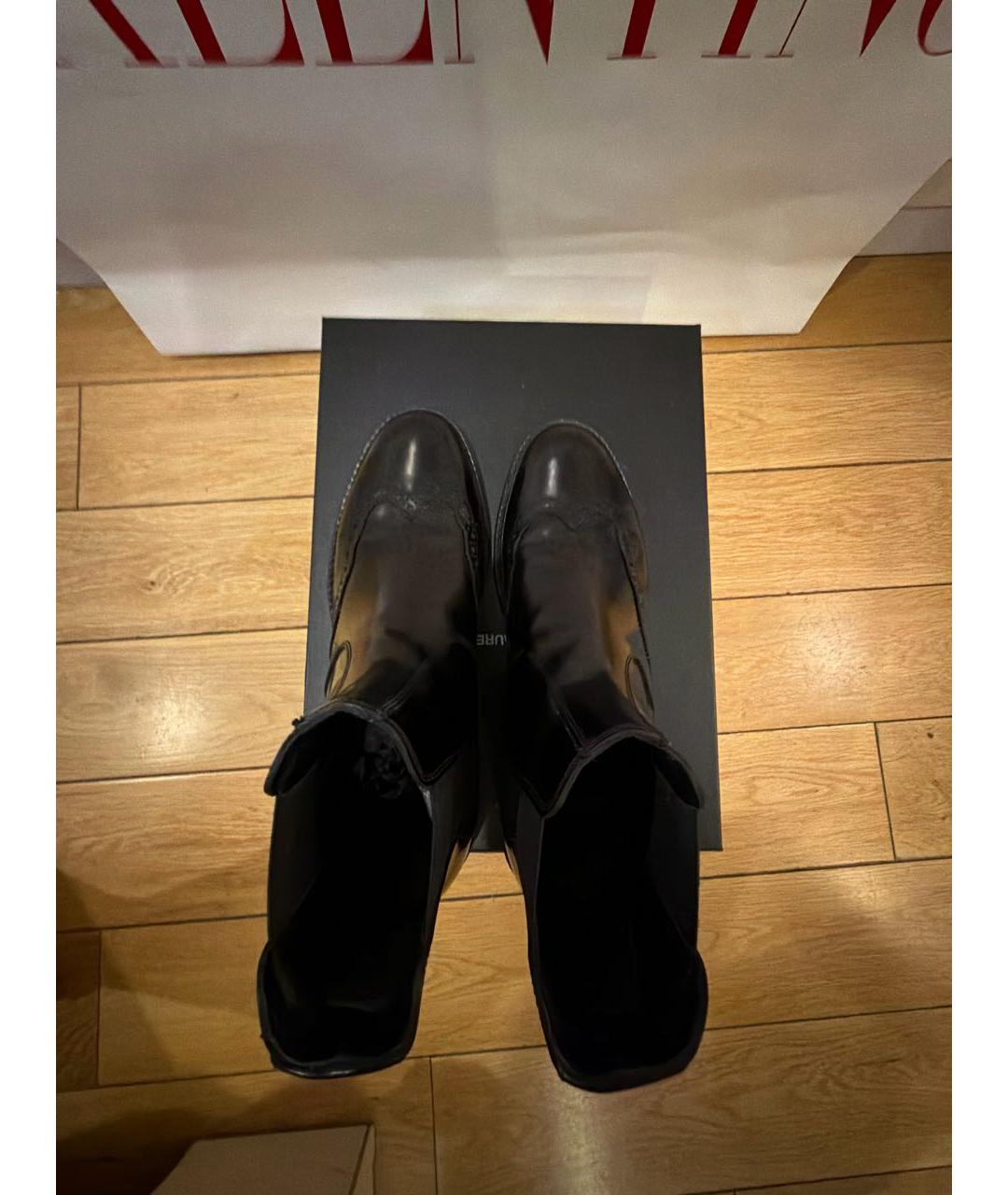 SAINT LAURENT Черные кожаные ботинки, фото 3