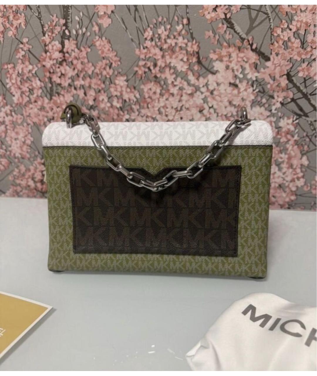 MICHAEL KORS Зеленая сумка через плечо из канвы, фото 3