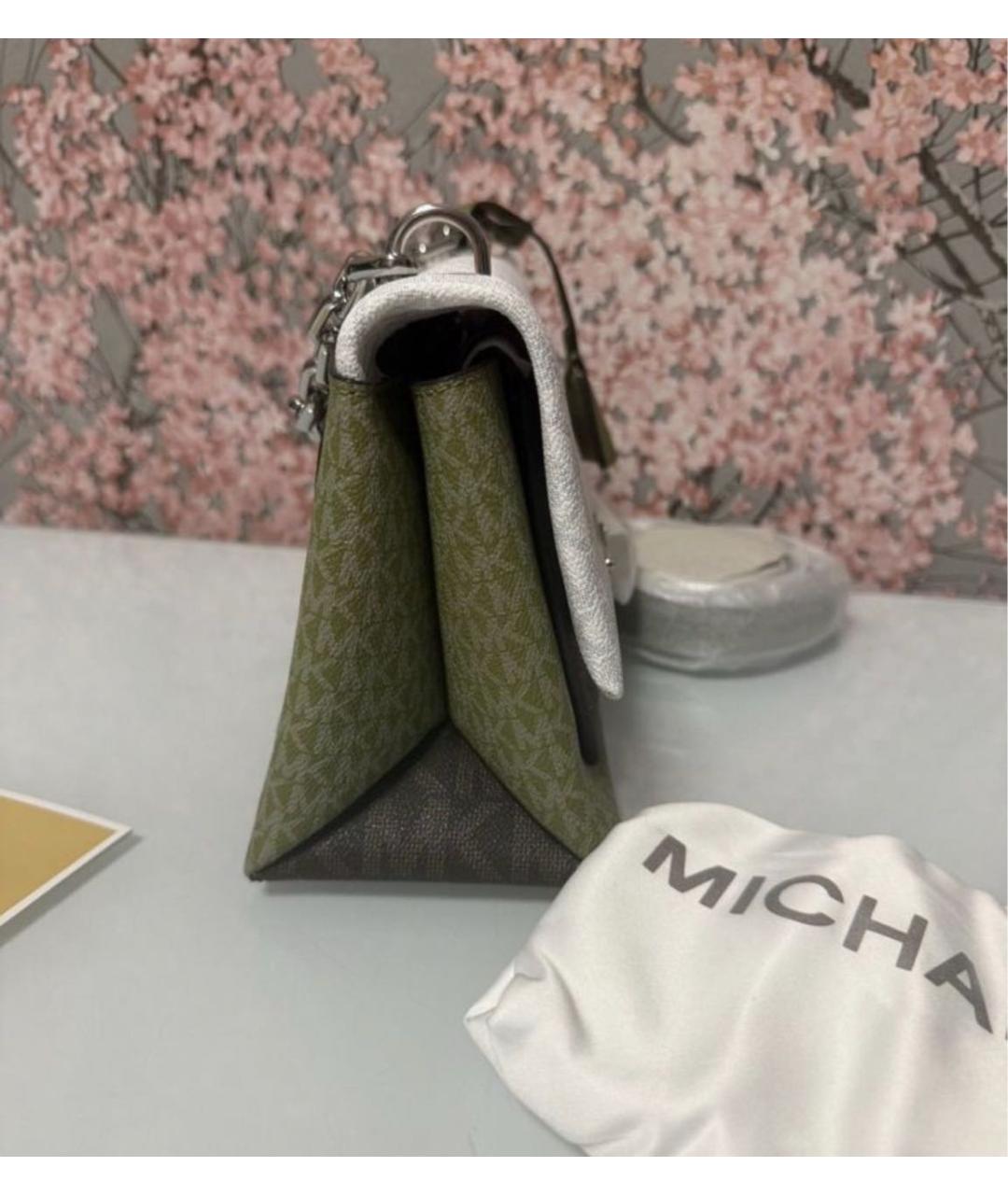 MICHAEL KORS Зеленая сумка через плечо из канвы, фото 2