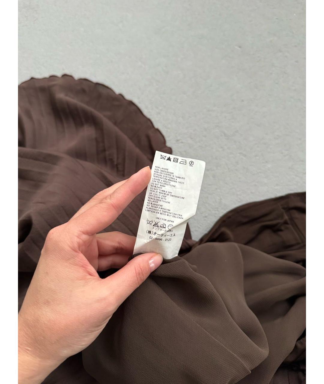 MAX MARA Коричневая шелковая юбка мини, фото 4