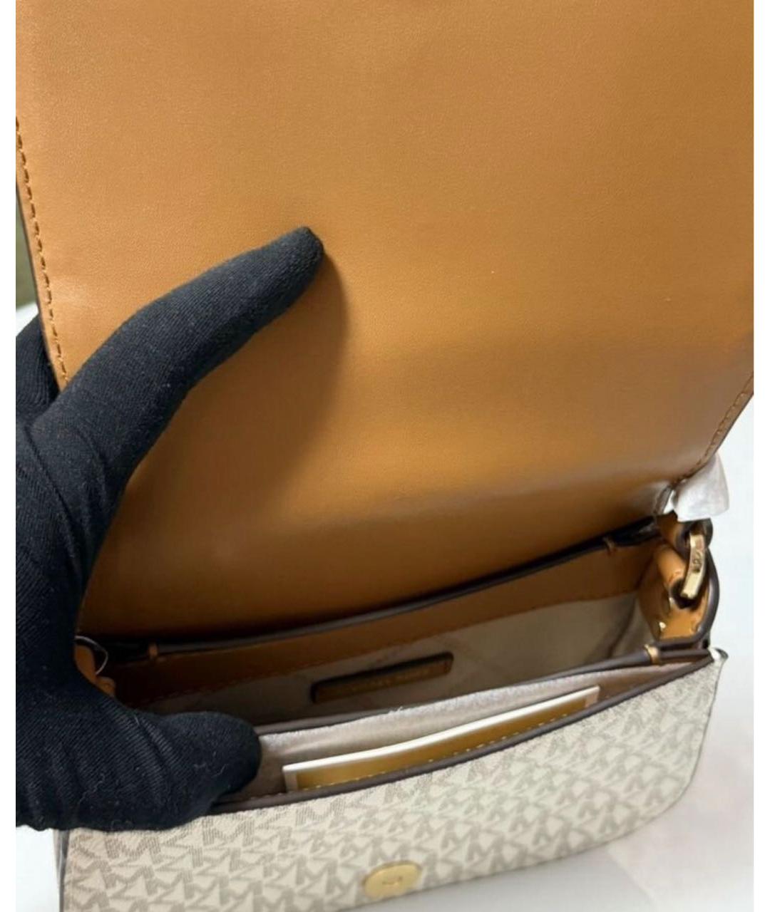 MICHAEL KORS Бежевая сумка через плечо из канвы, фото 4