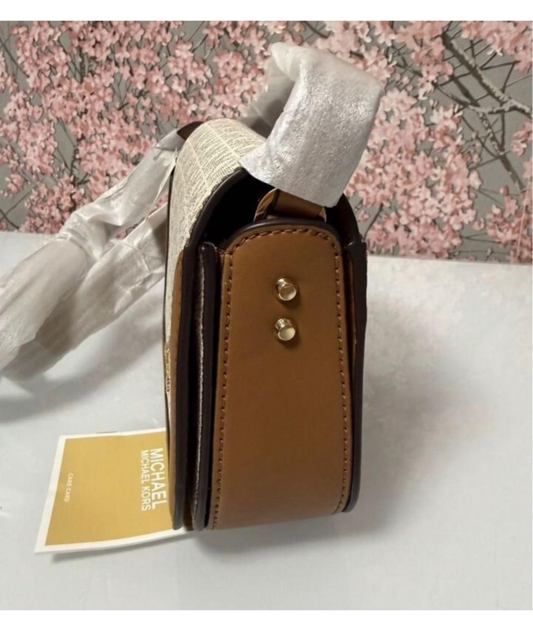 MICHAEL KORS Бежевая сумка через плечо из канвы, фото 2