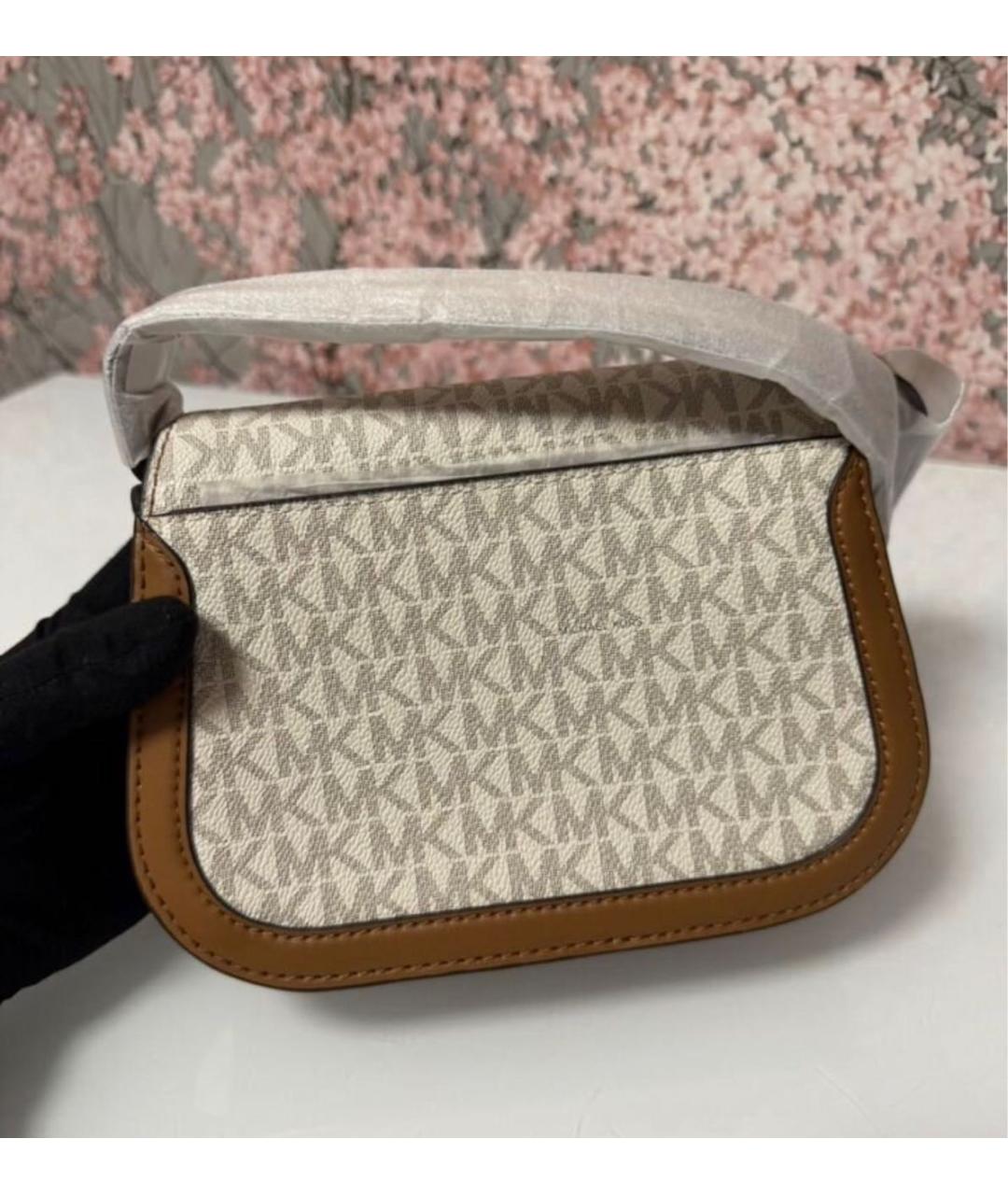 MICHAEL KORS Бежевая сумка через плечо из канвы, фото 3