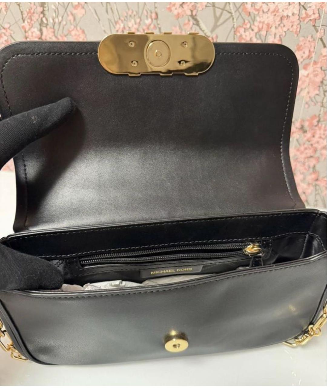 MICHAEL KORS Черная кожаная сумка через плечо, фото 4