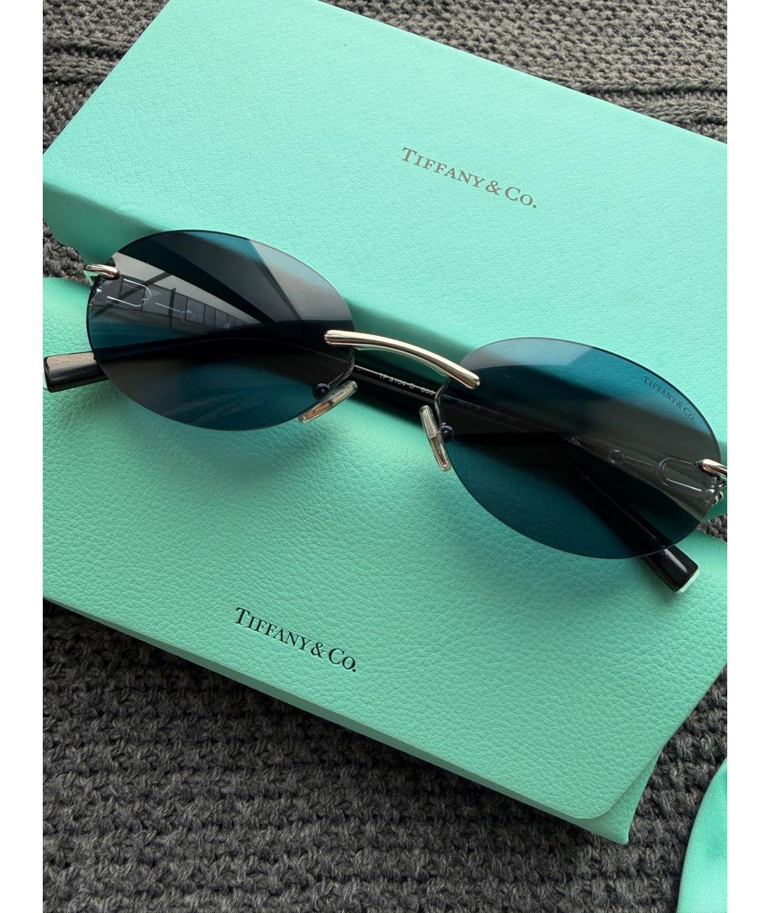 TIFFANY&CO Синие металлические солнцезащитные очки, фото 7