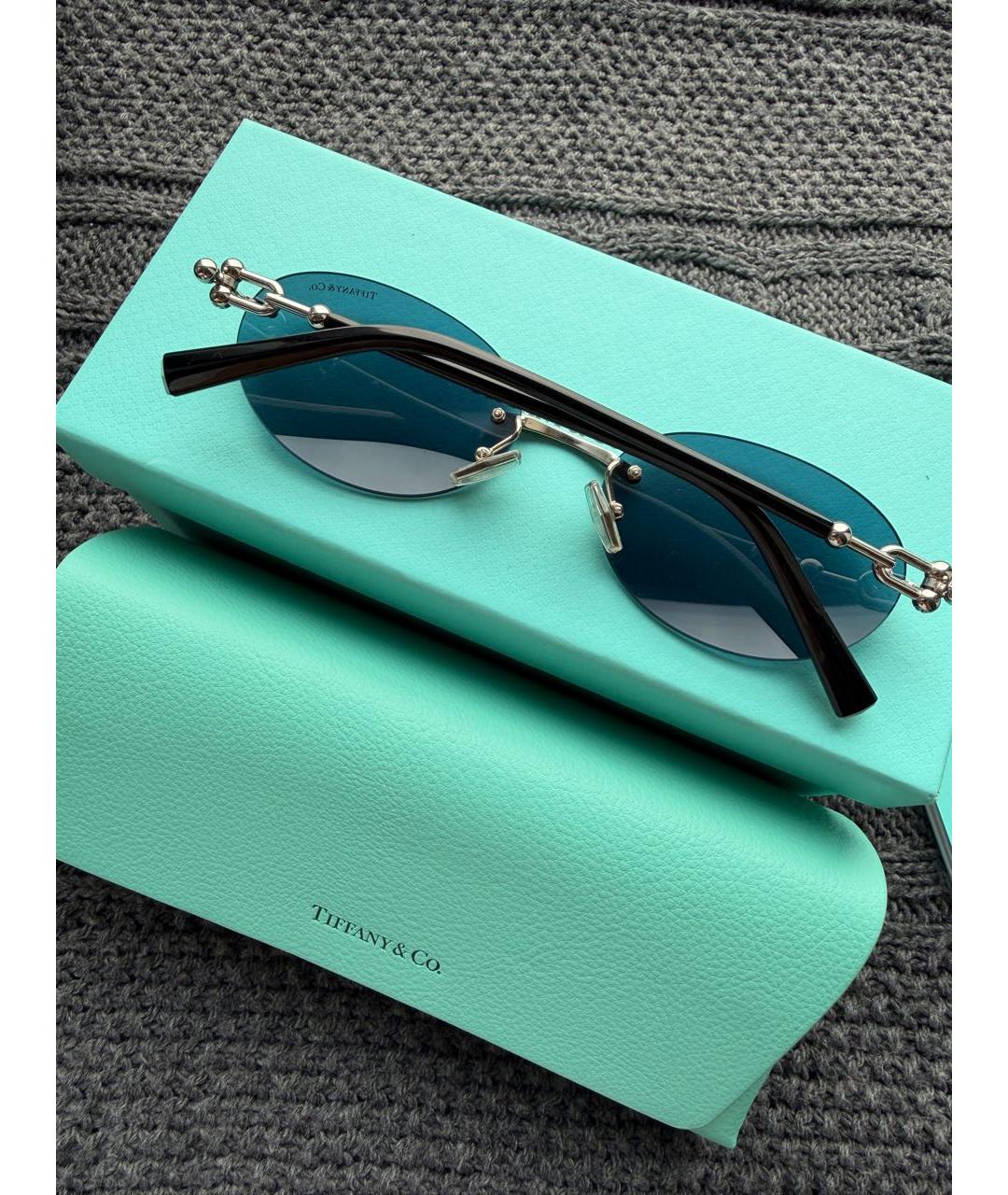 TIFFANY&CO Синие металлические солнцезащитные очки, фото 5