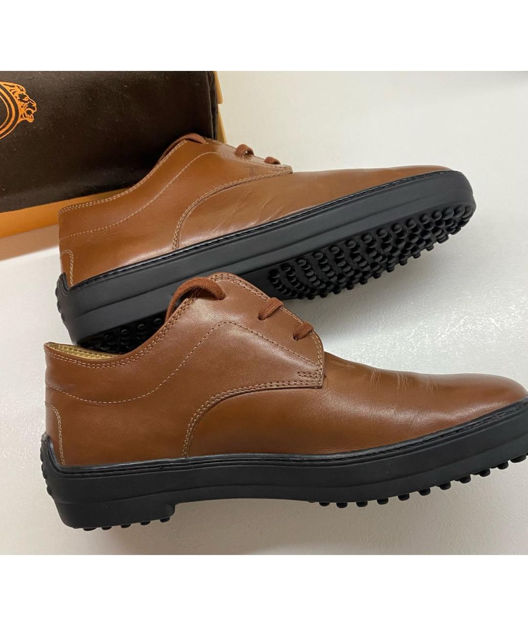 TOD'S Коричневые кожаные туфли, фото 6