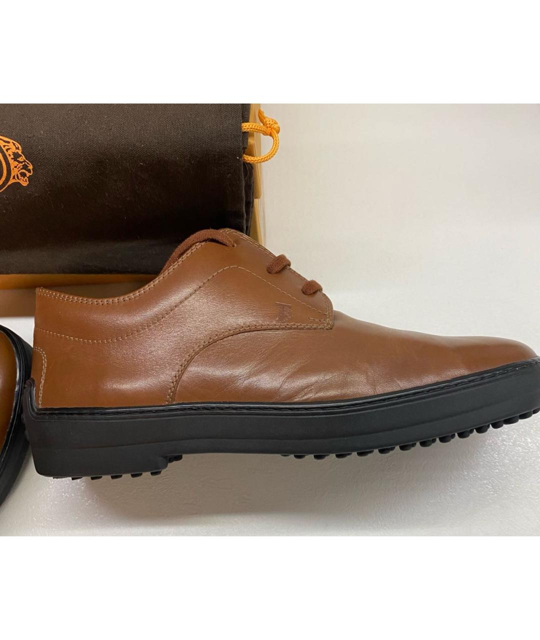 TOD'S Коричневые кожаные туфли, фото 9