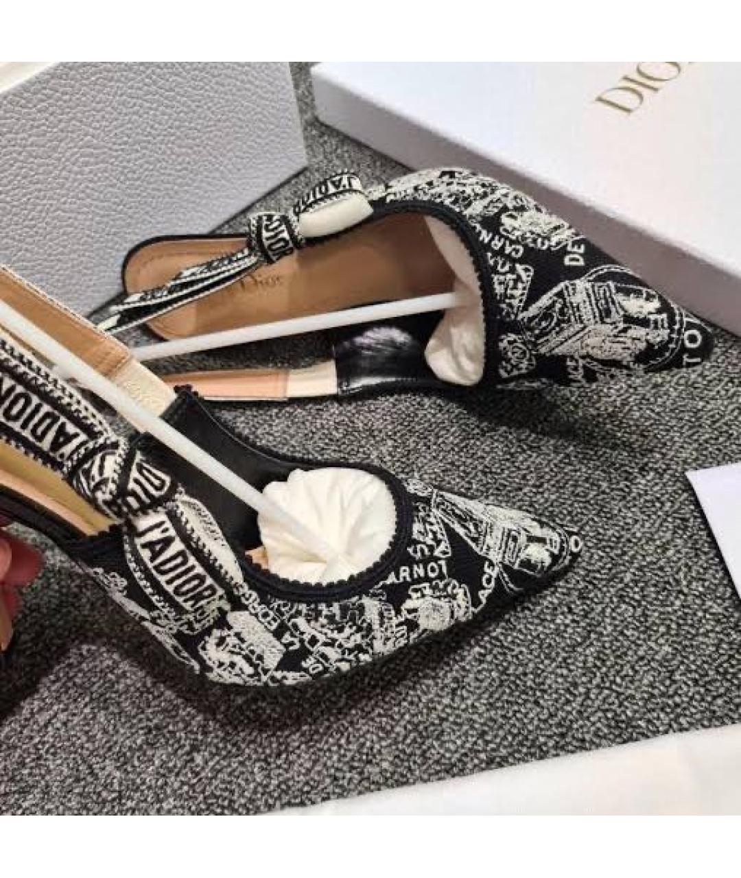 CHRISTIAN DIOR Черные текстильные туфли, фото 3