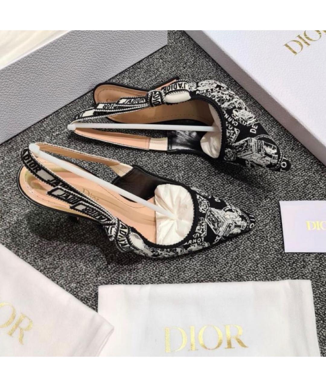 CHRISTIAN DIOR Черные текстильные туфли, фото 5