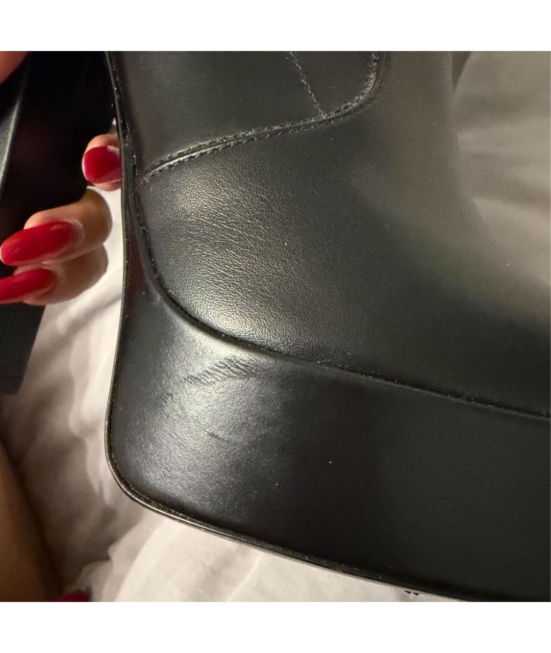 SAINT LAURENT Черные кожаные сапоги, фото 6