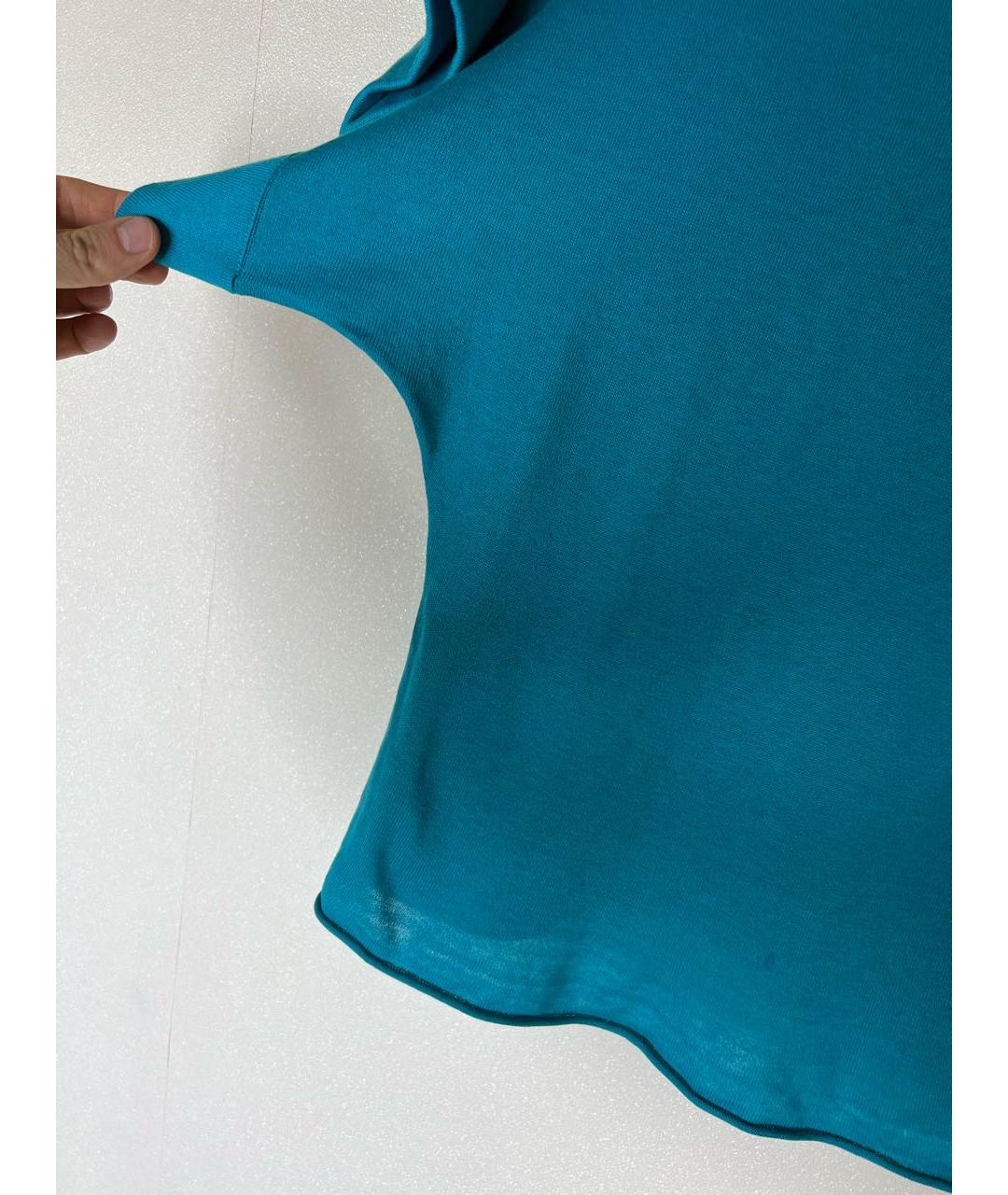 VALENTINO Бирюзовая хлопковая футболка, фото 5
