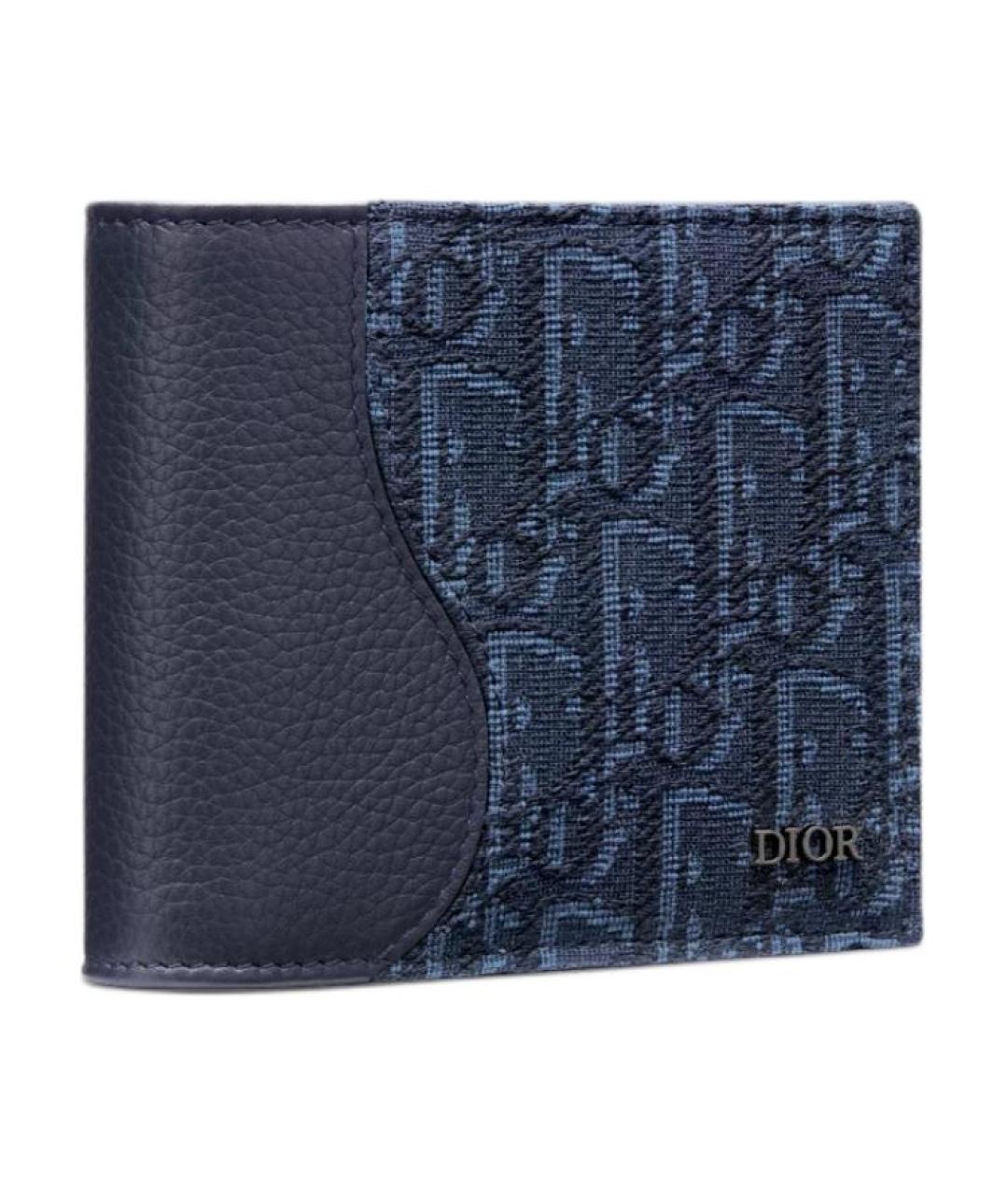 CHRISTIAN DIOR Синий кожаный кошелек, фото 2