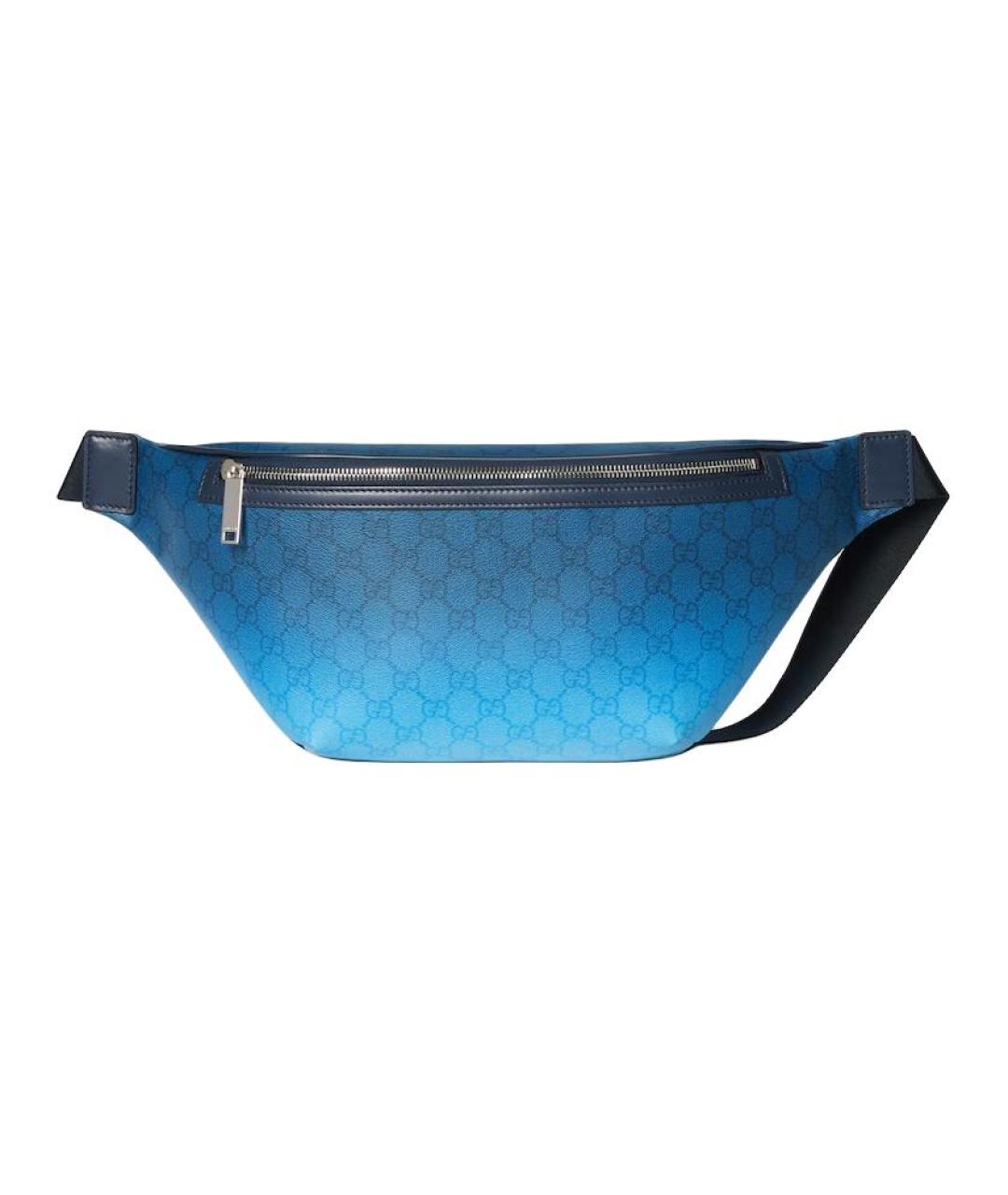 GUCCI Синяя поясная сумка из канвы, фото 6