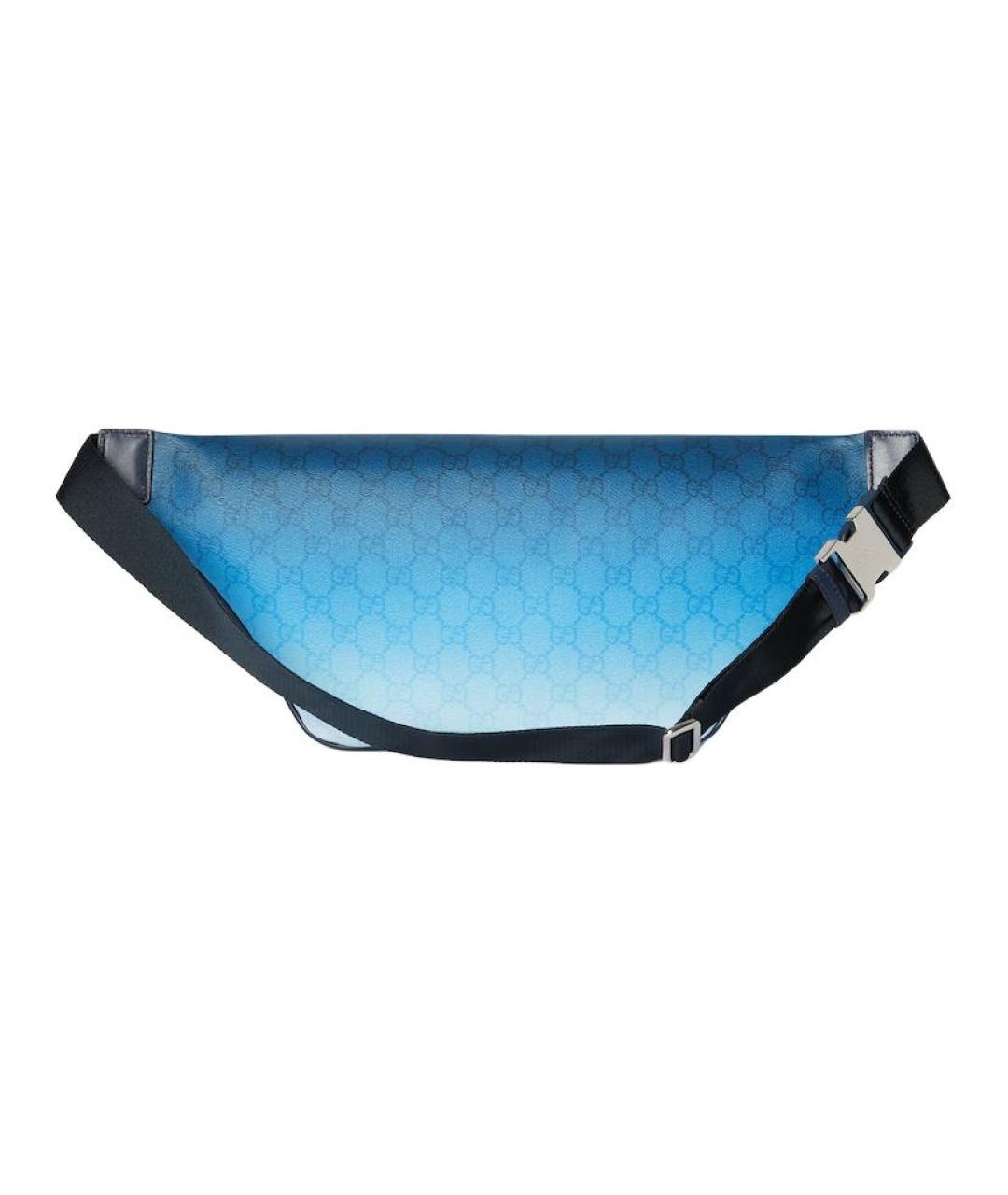 GUCCI Синяя поясная сумка из канвы, фото 3