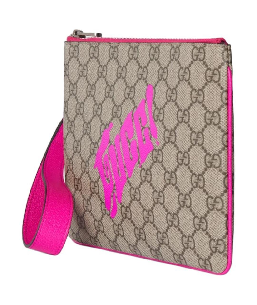 GUCCI Бежевая папка для документов из канвы, фото 2