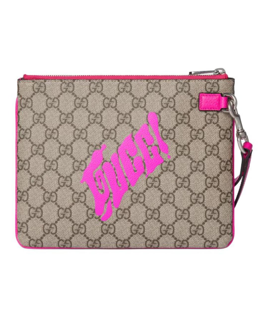 GUCCI Бежевая папка для документов из канвы, фото 3
