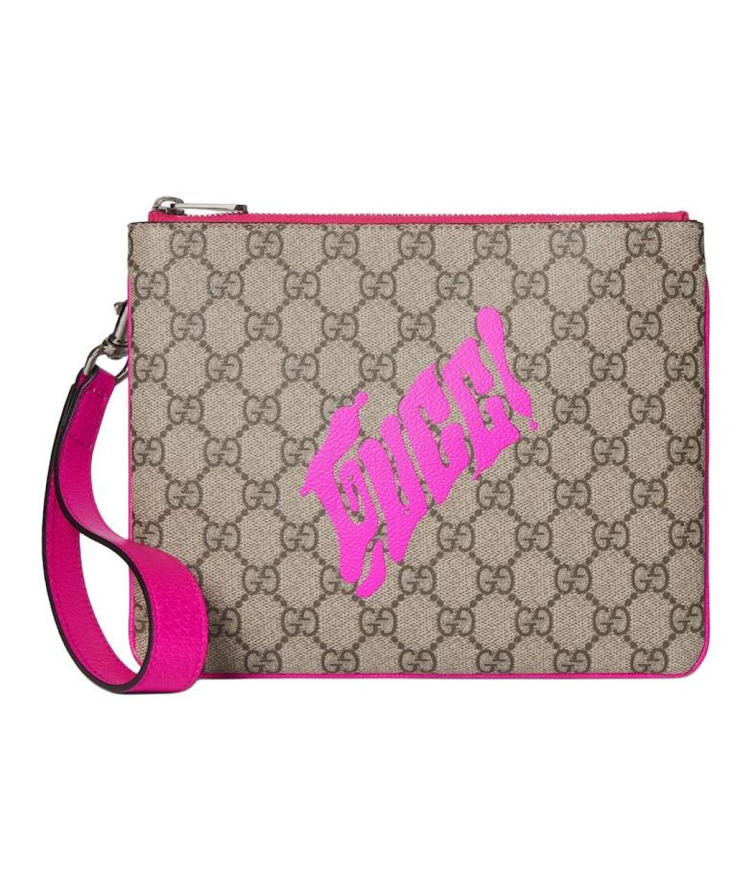 GUCCI Бежевая папка для документов из канвы, фото 6