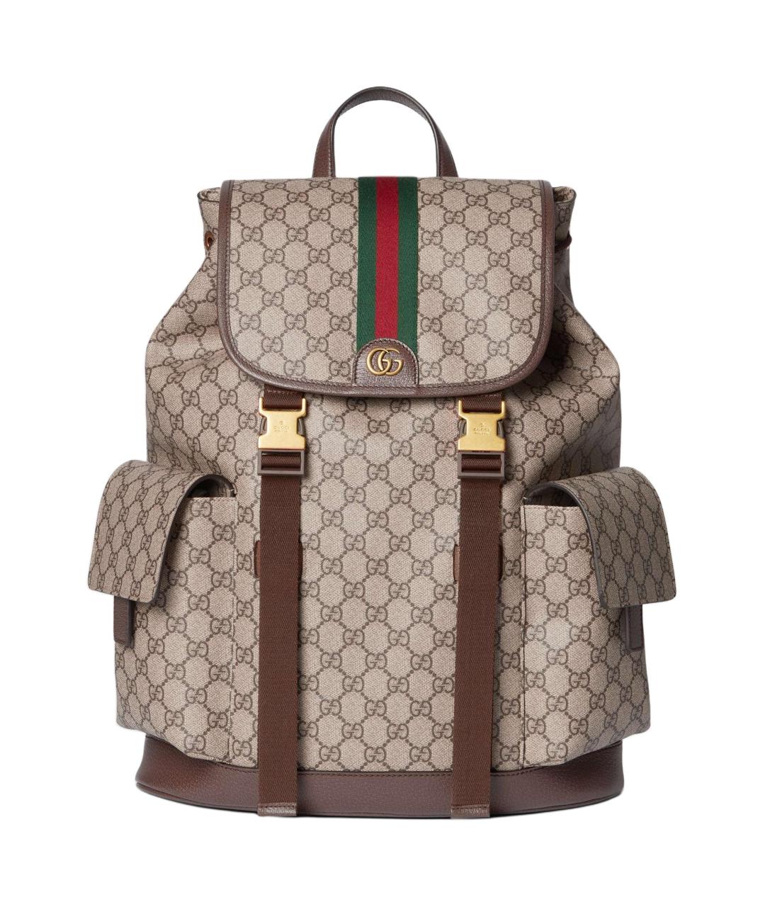 GUCCI Бежевый рюкзак из канвы, фото 1
