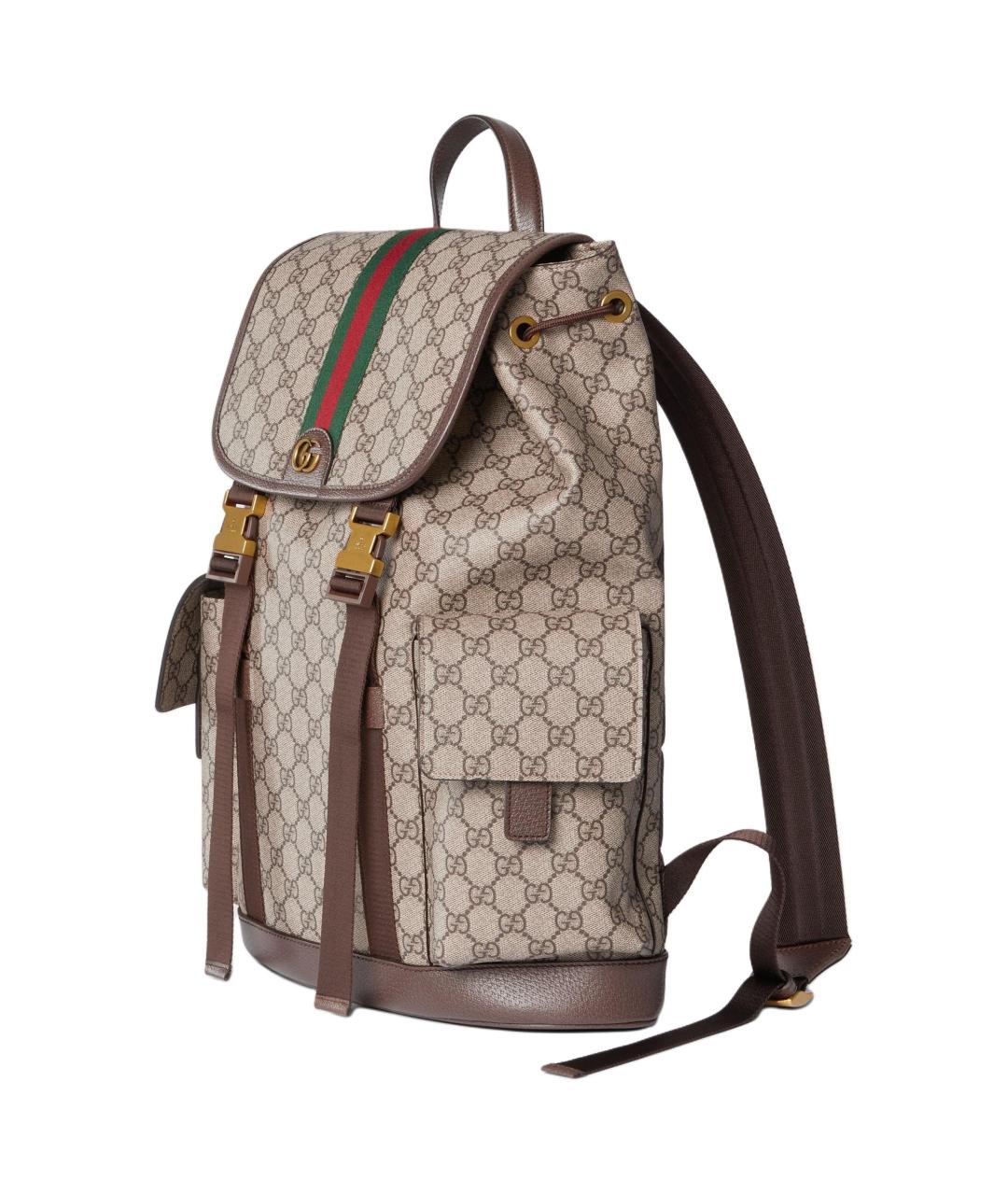 GUCCI Бежевый рюкзак из канвы, фото 2