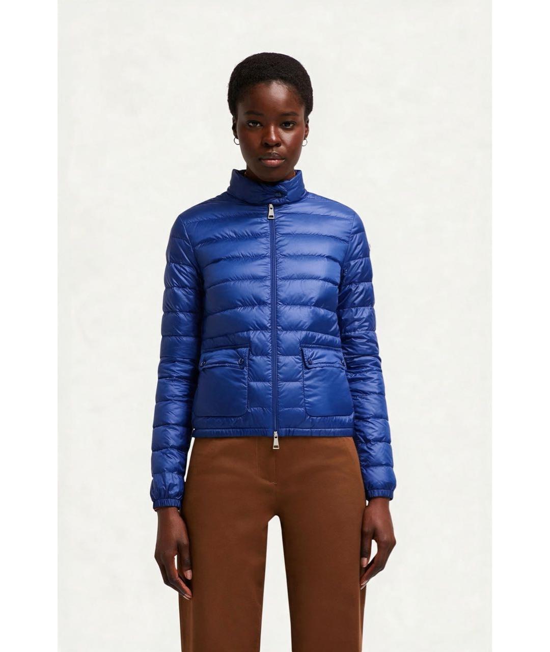 MONCLER Синий полиэстеровый пуховик, фото 2