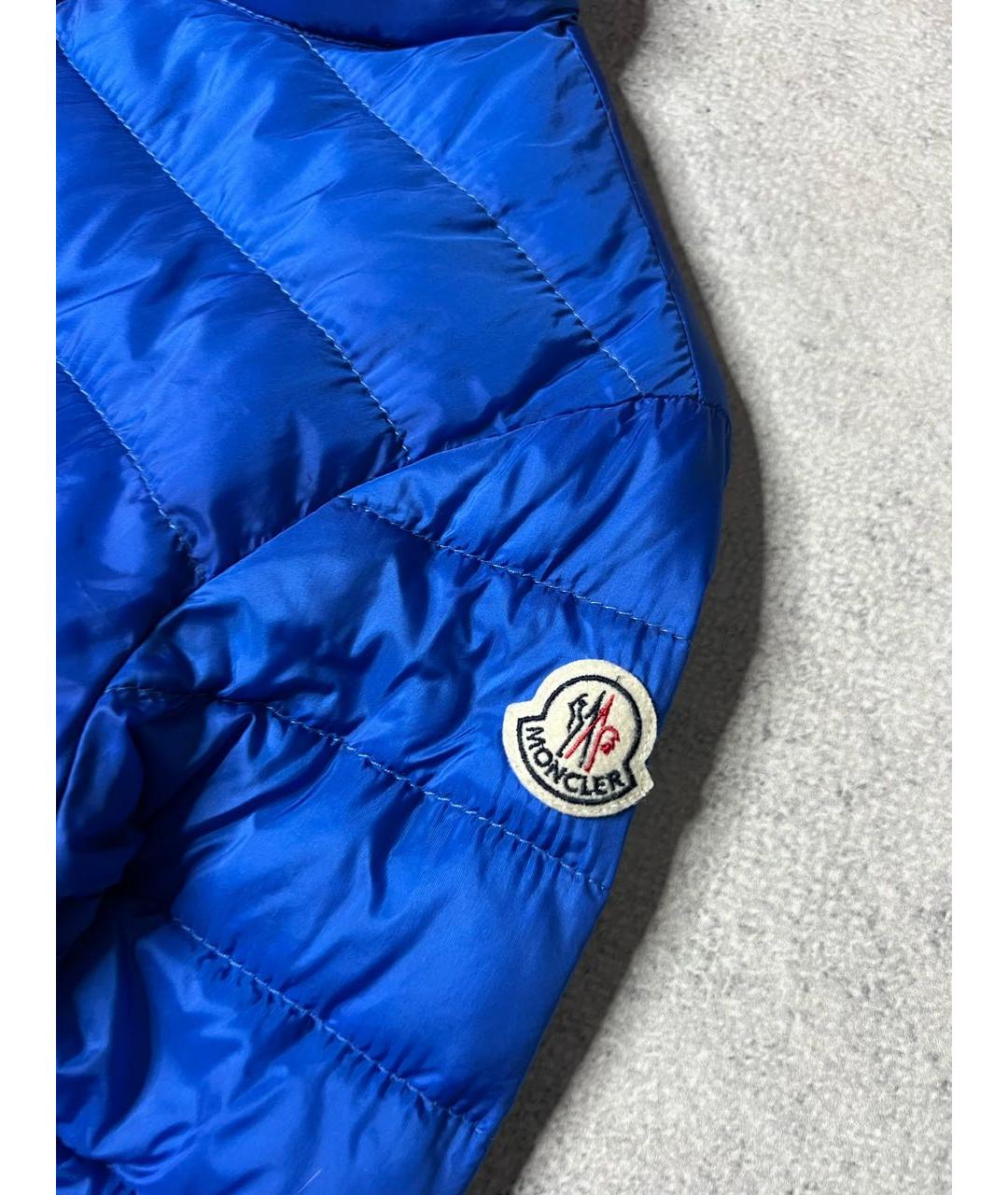 MONCLER Синий полиэстеровый пуховик, фото 6