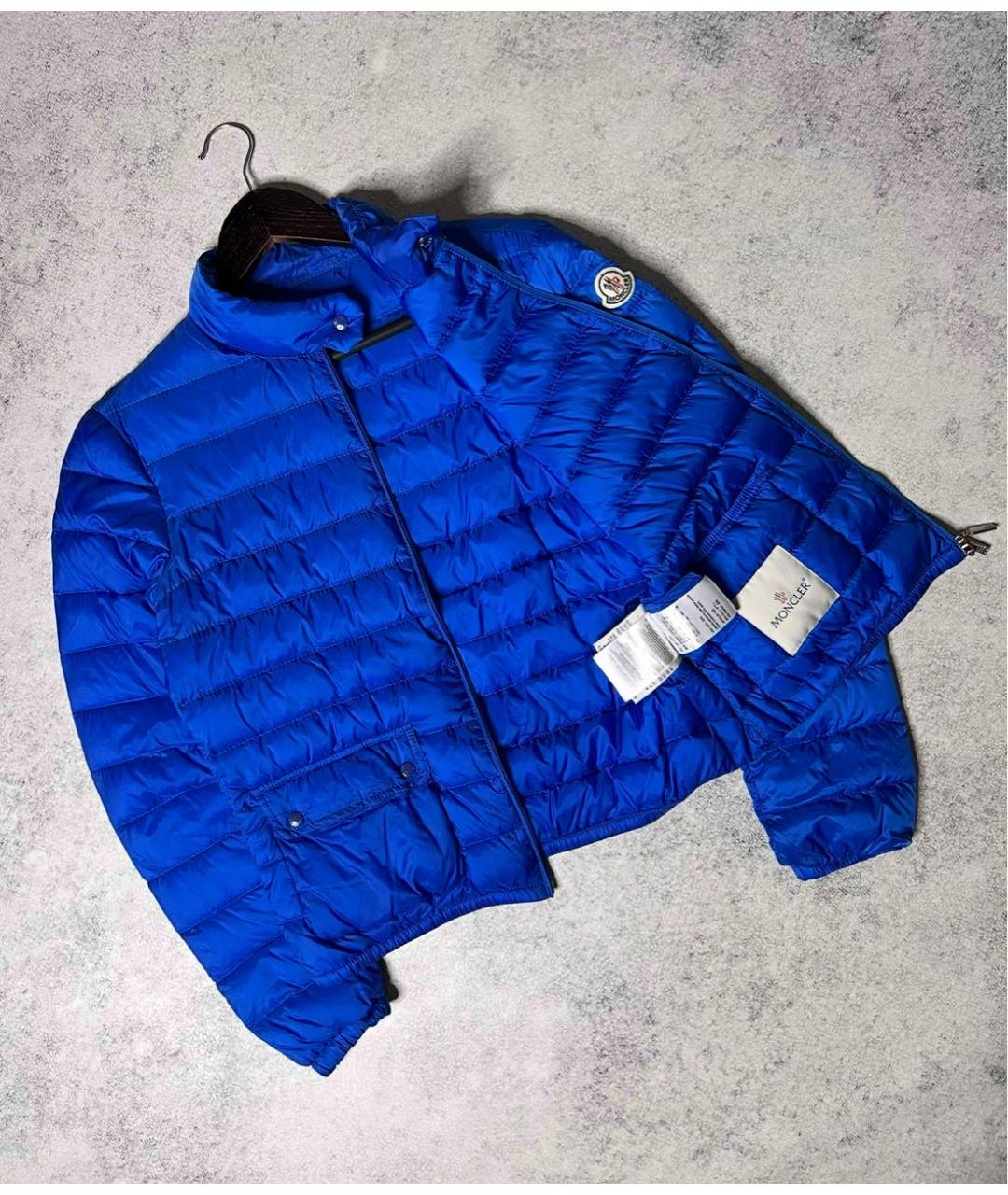 MONCLER Синий полиэстеровый пуховик, фото 3