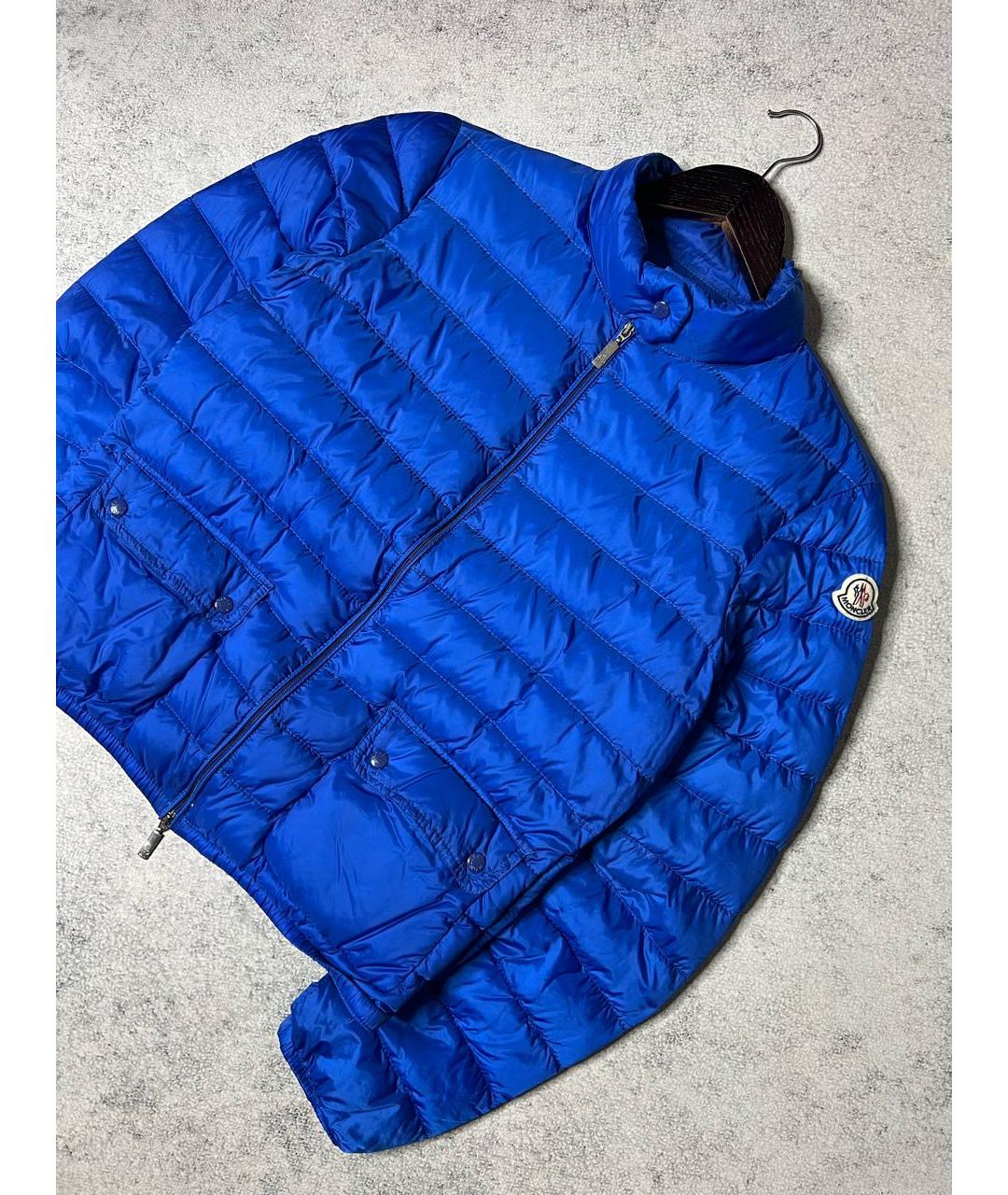 MONCLER Синий полиэстеровый пуховик, фото 4