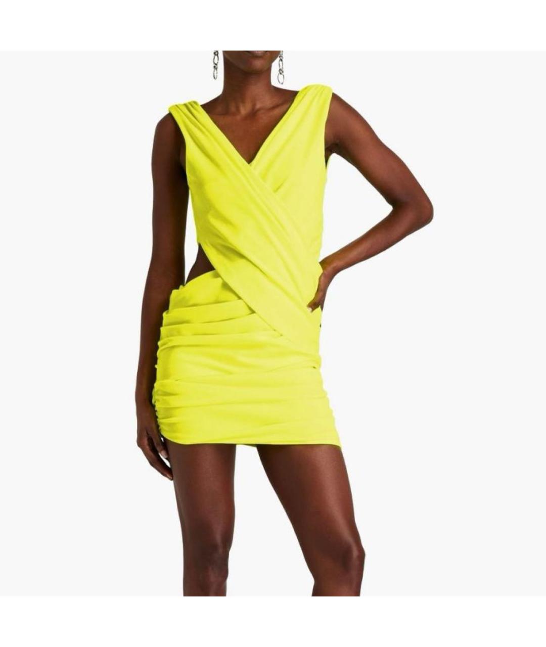 BALMAIN Желтое коктейльное платье, фото 2