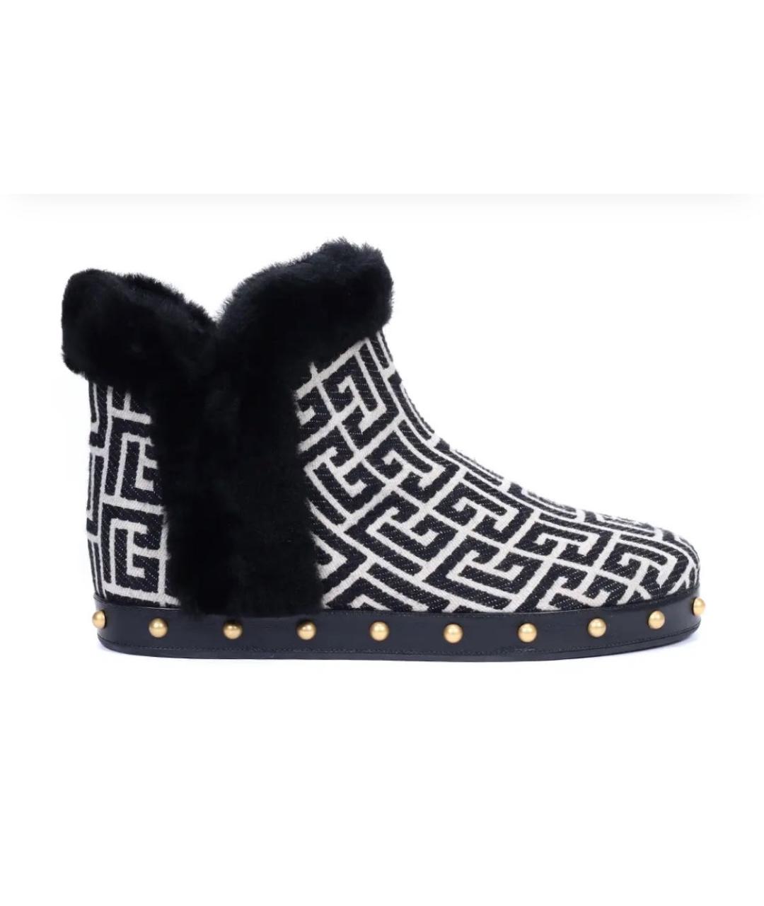 BALMAIN Черные текстильные полусапоги, фото 9
