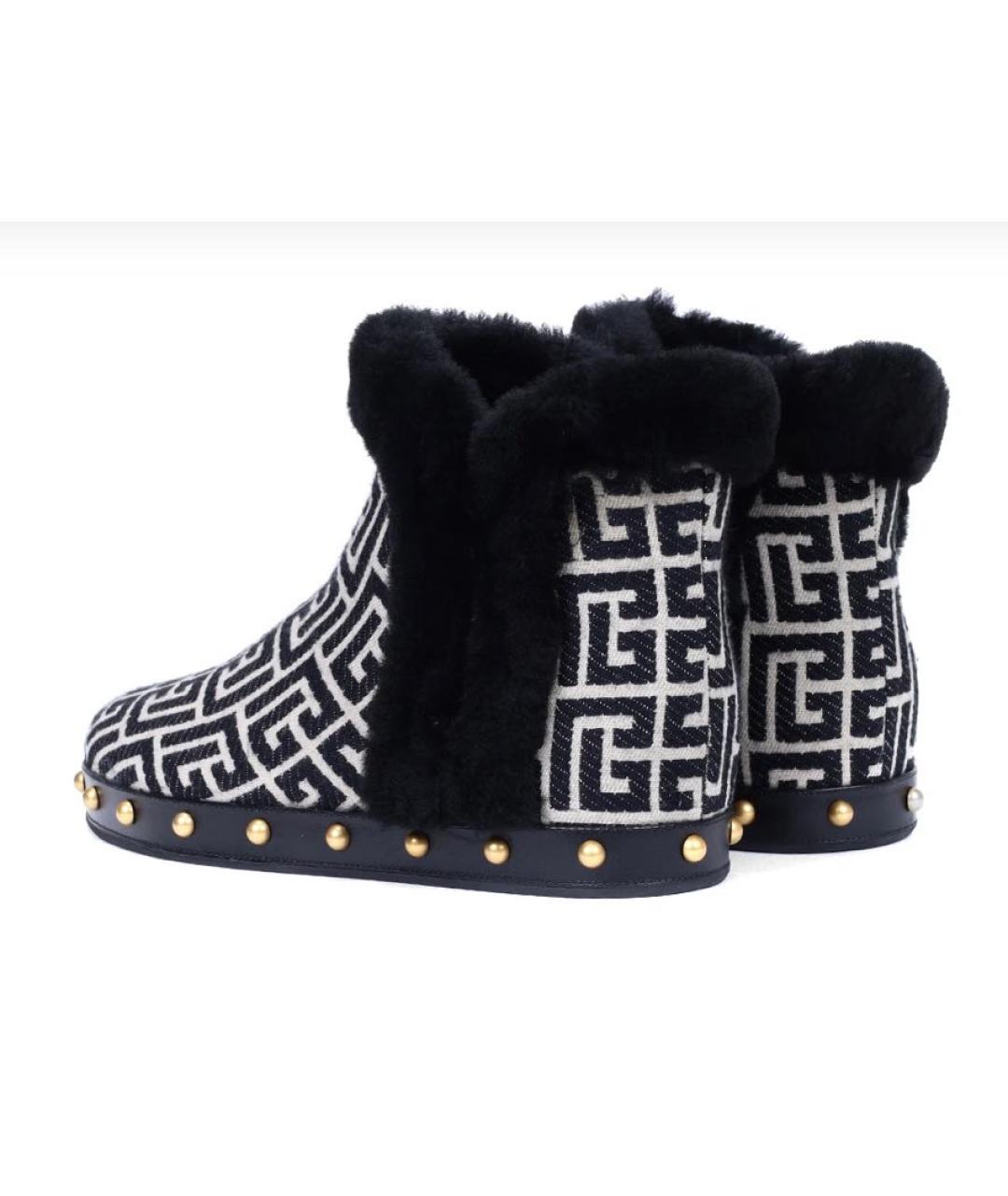 BALMAIN Черные текстильные полусапоги, фото 4