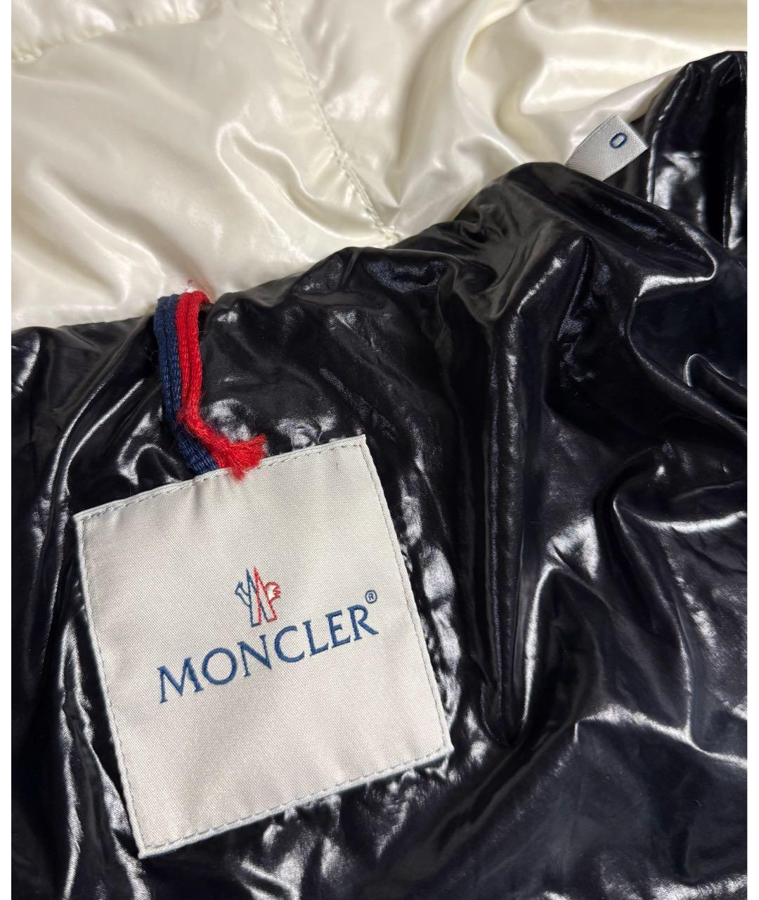 MONCLER Белый полиамидовый пуховик, фото 4