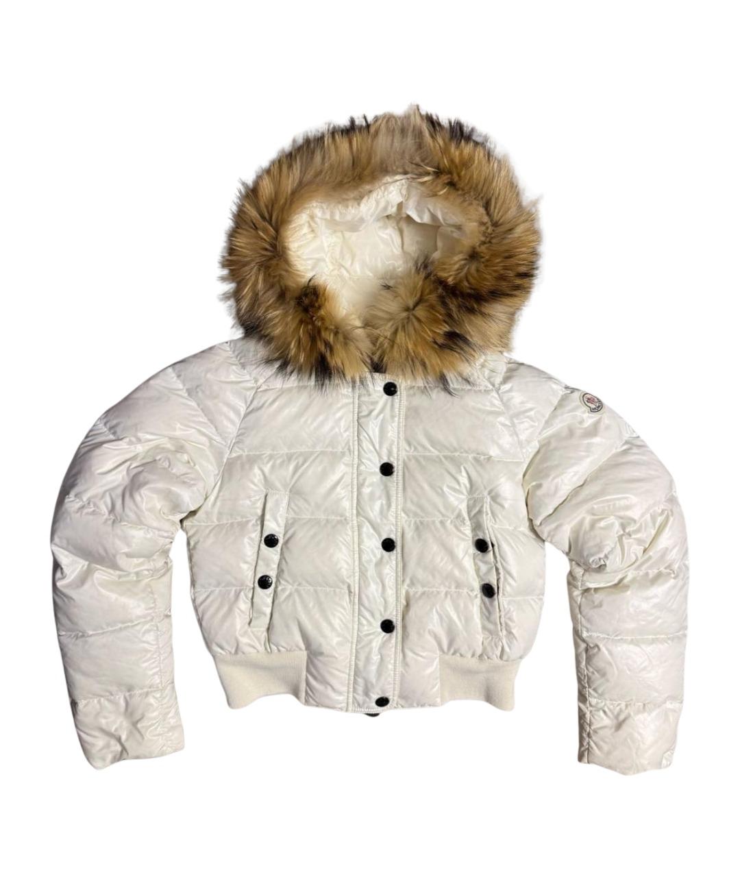 MONCLER Белый полиамидовый пуховик, фото 1